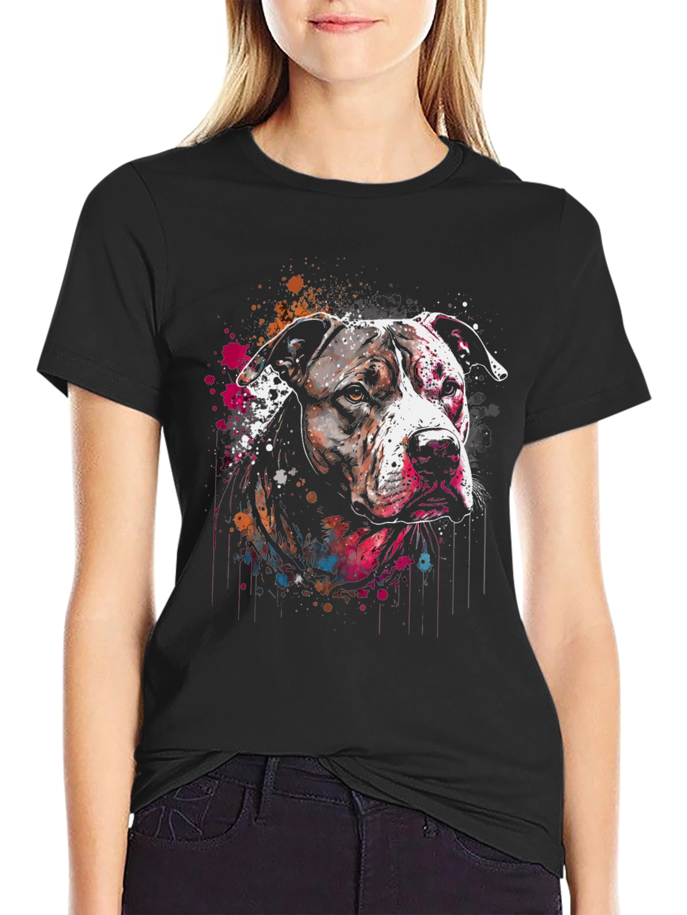 Dog Splash Art T-Shirt - Unique Canine Design