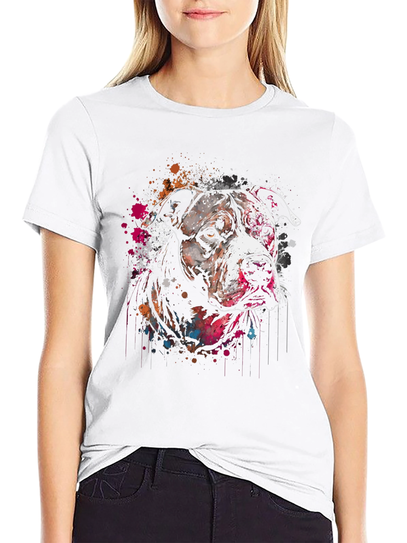 Dog Splash Art T-Shirt - Unique Canine Design