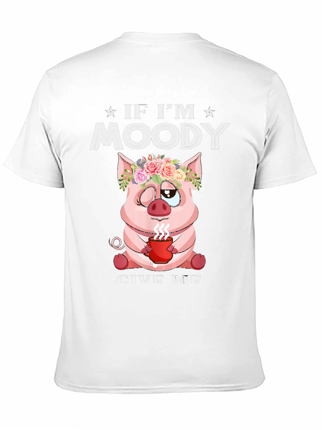 Moody Pig T-Shirt Funny Coffee Lover Tee