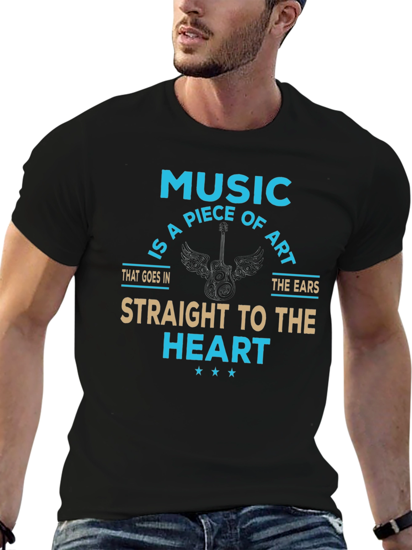 Music is Art T-Shirt: Straight to the Heart Design