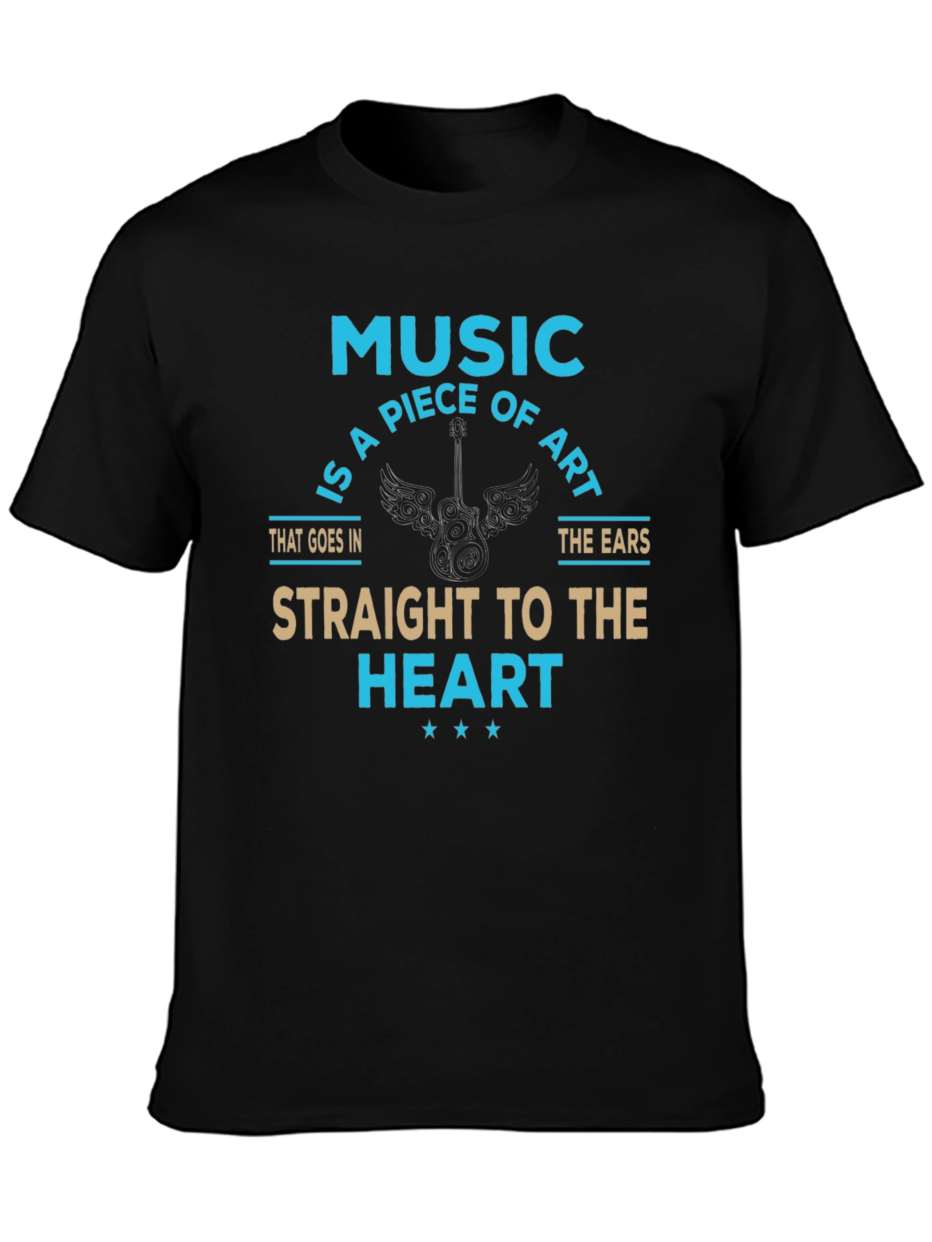 Music is Art T-Shirt: Straight to the Heart Design