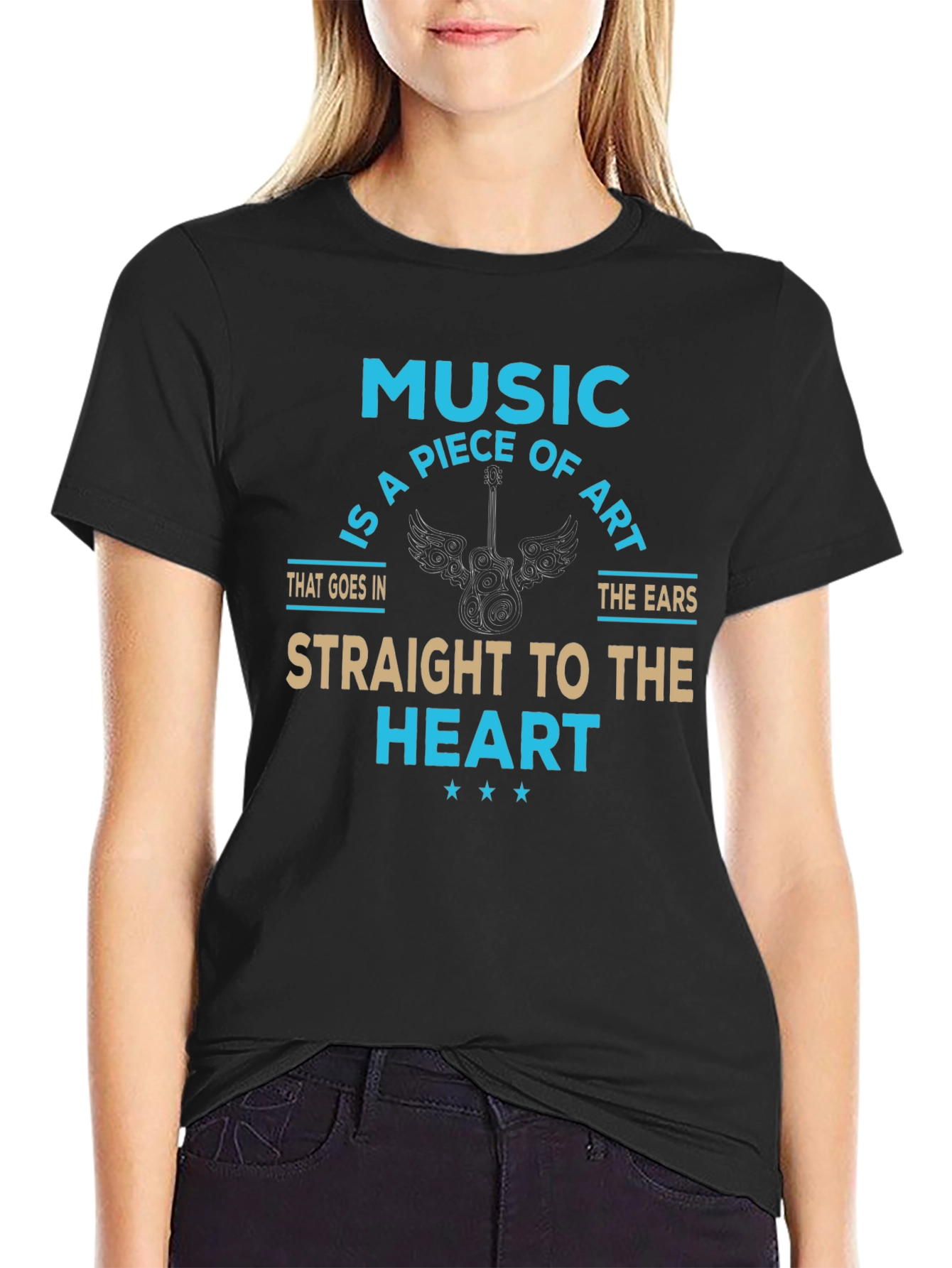 Music is Art T-Shirt: Straight to the Heart Design
