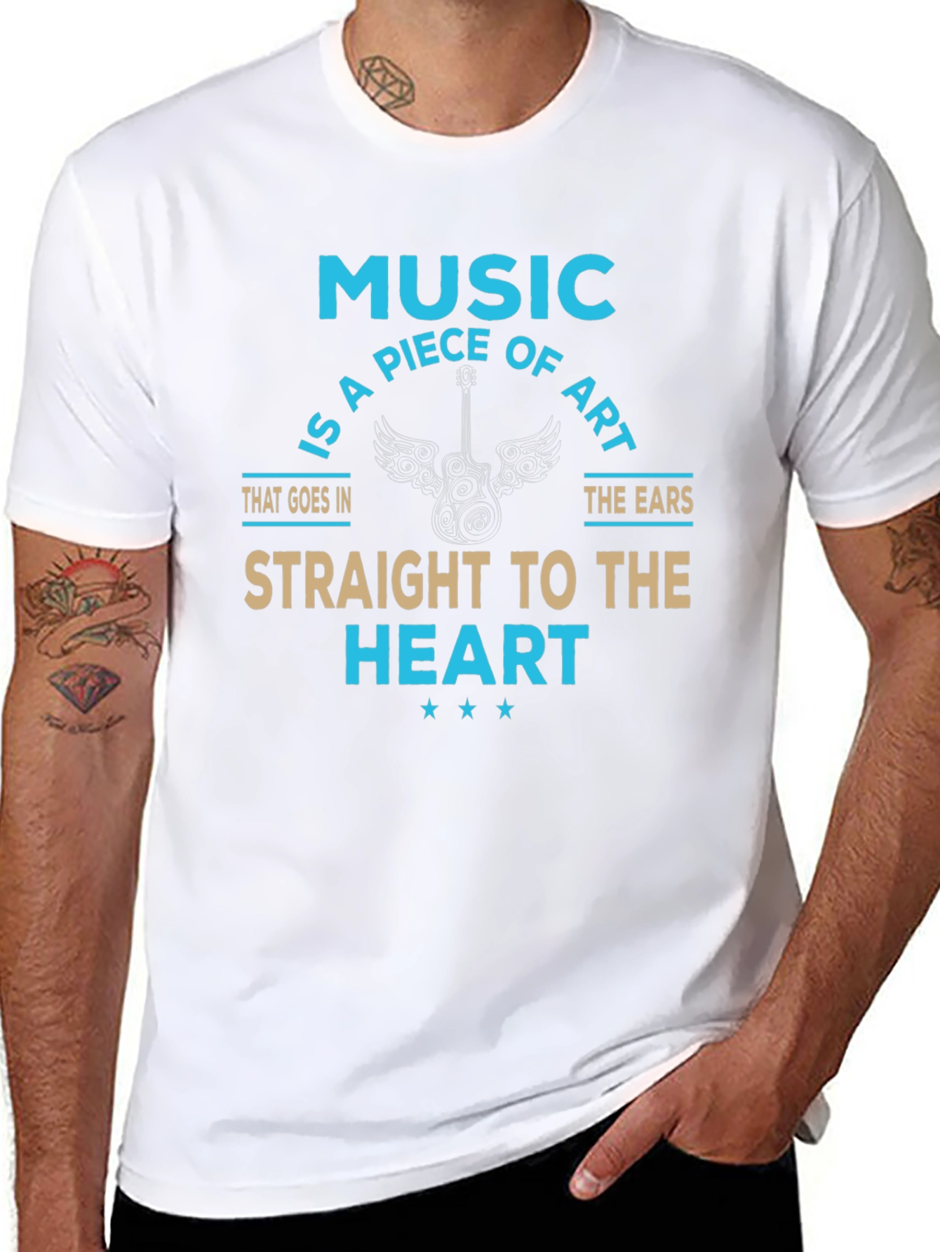 Music is Art T-Shirt: Straight to the Heart Design