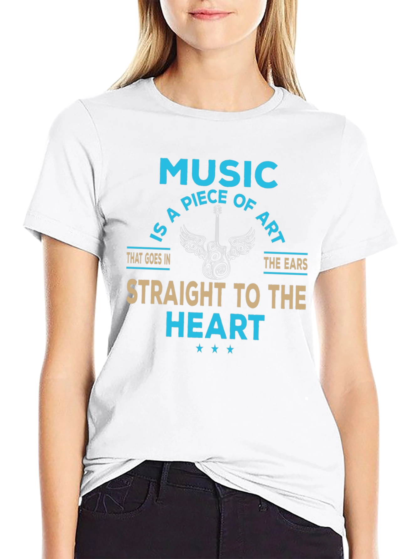 Music is Art T-Shirt: Straight to the Heart Design