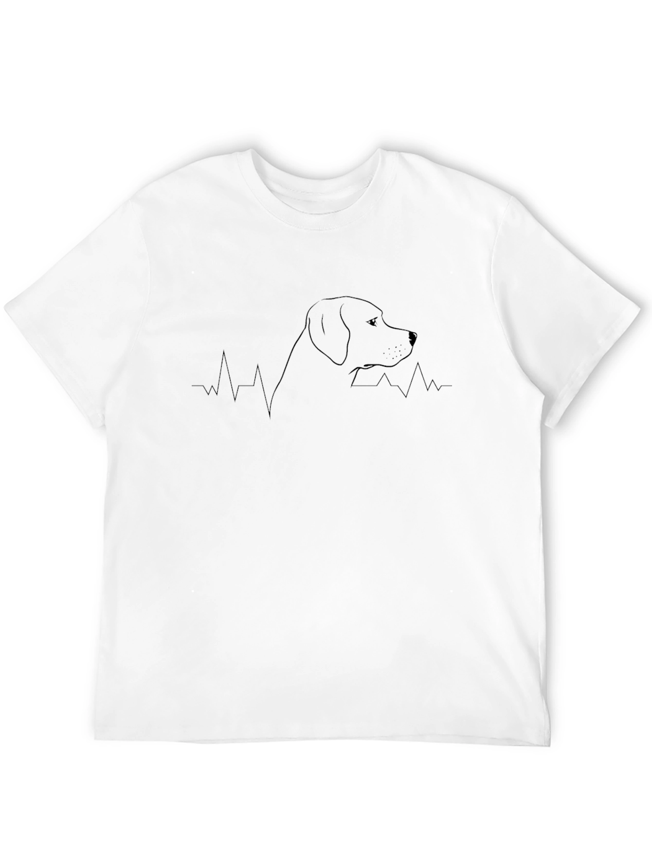 Dog Lover Heartbeat Tee - Black Graphic T-Shirt