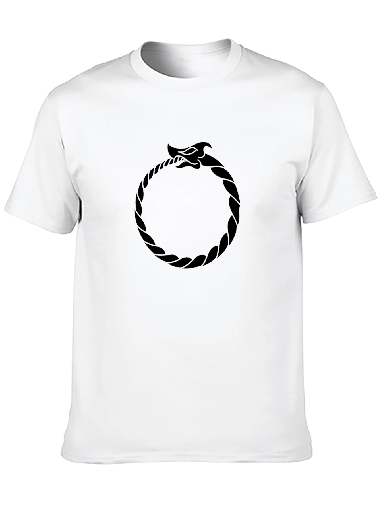 Ouroboros Graphic Tee - Black Serpent Circle T-Shirt