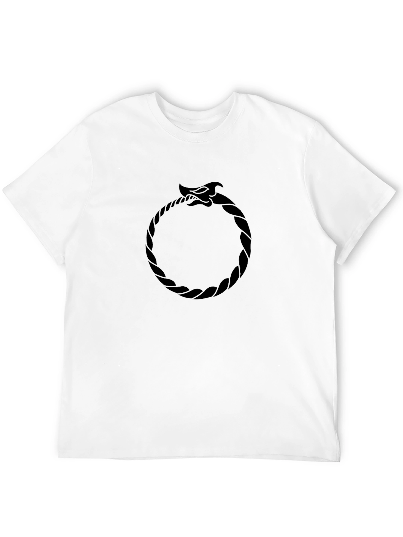 Ouroboros Graphic Tee - Black Serpent Circle T-Shirt