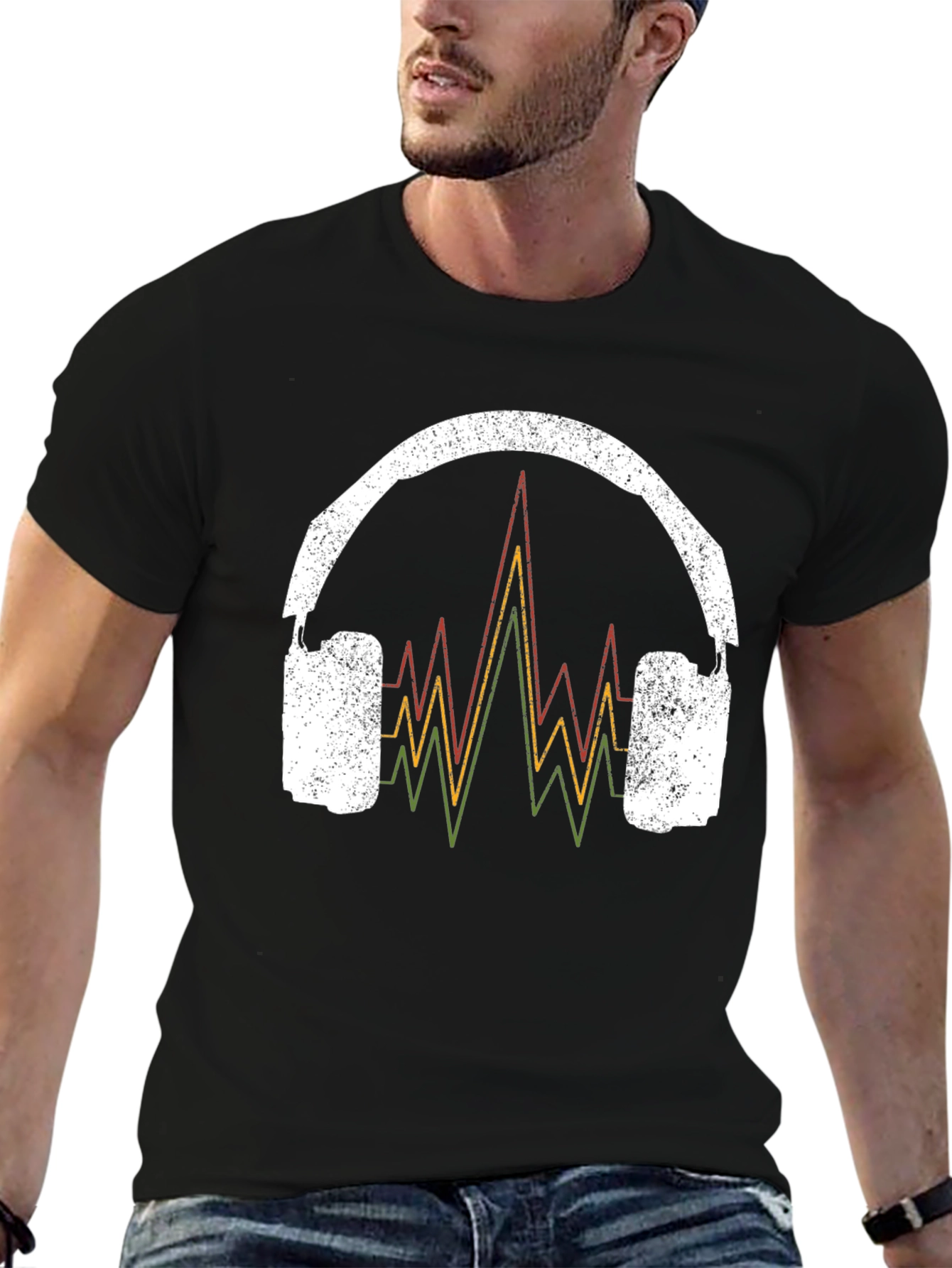 Retro Rasta Headphones Graphic Tee