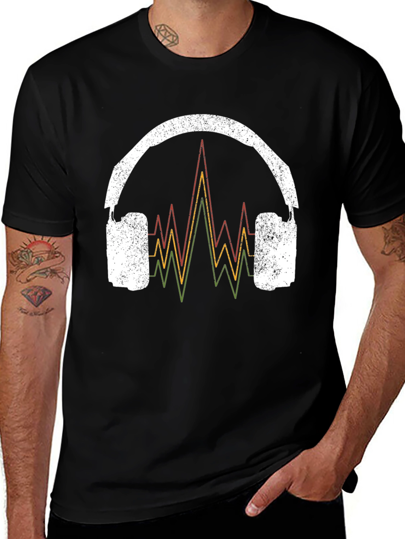 Retro Rasta Headphones Graphic Tee