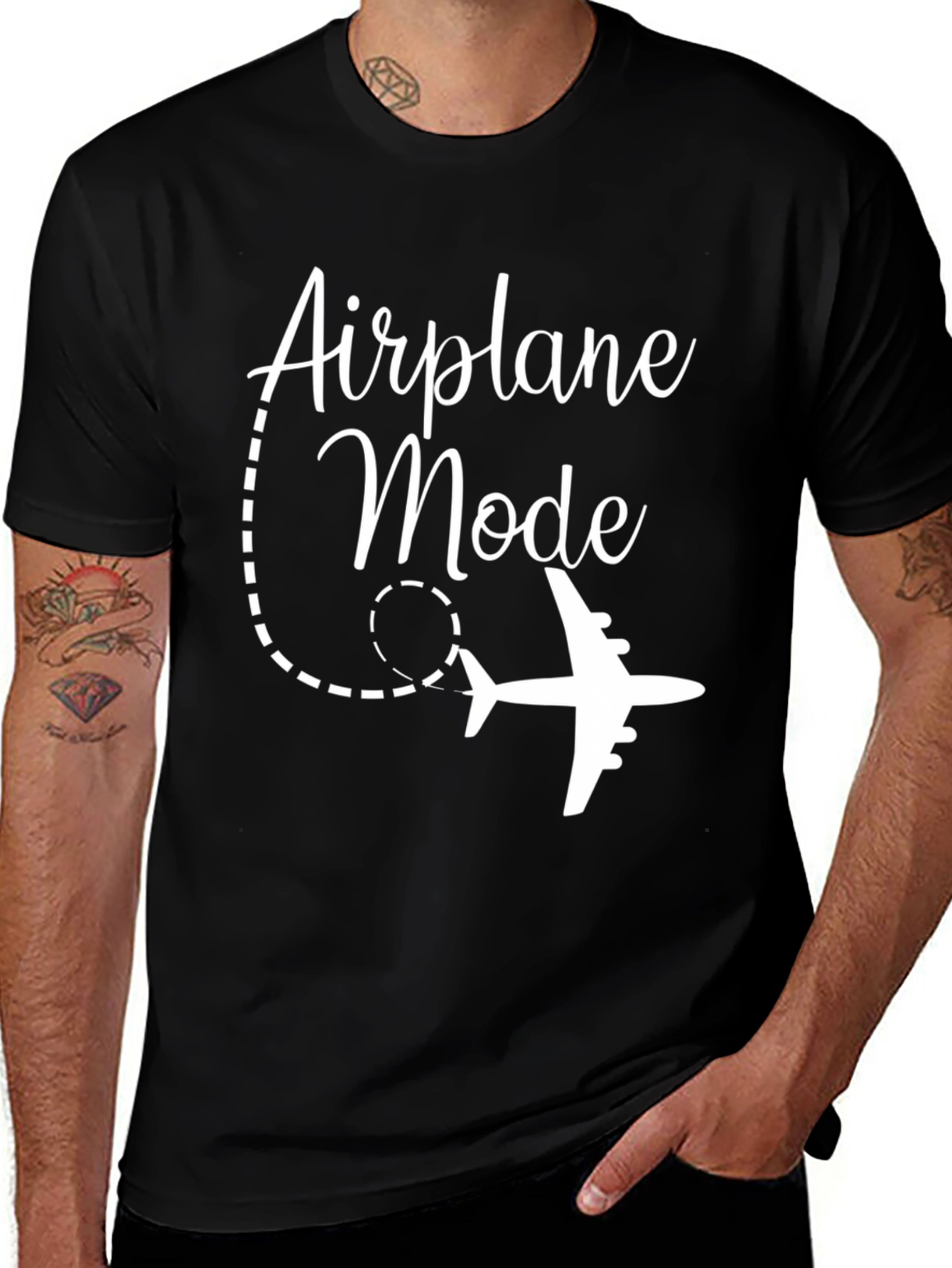 Airplane Mode Black Graphic Tee
