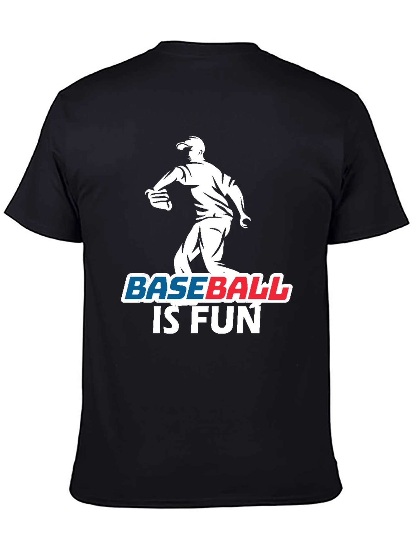 Baseball Is Fun Black Graphic T-Shirt