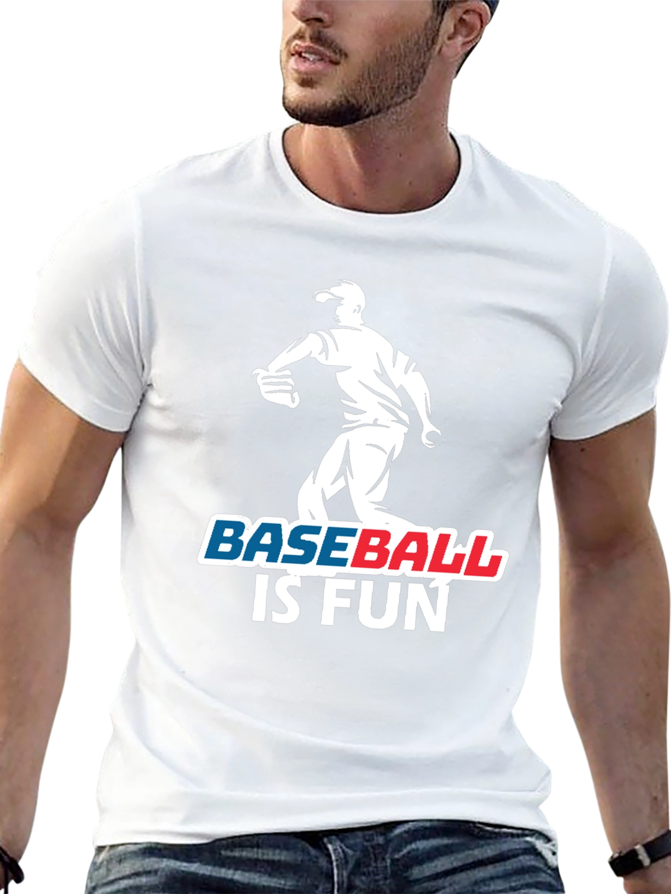 Baseball Is Fun Black Graphic T-Shirt