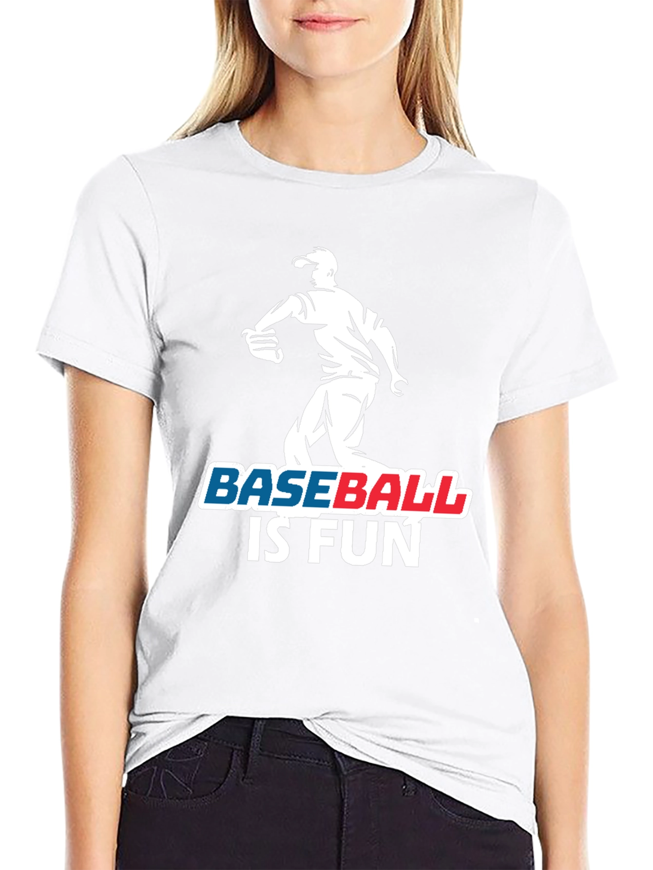 Baseball Is Fun Black Graphic T-Shirt