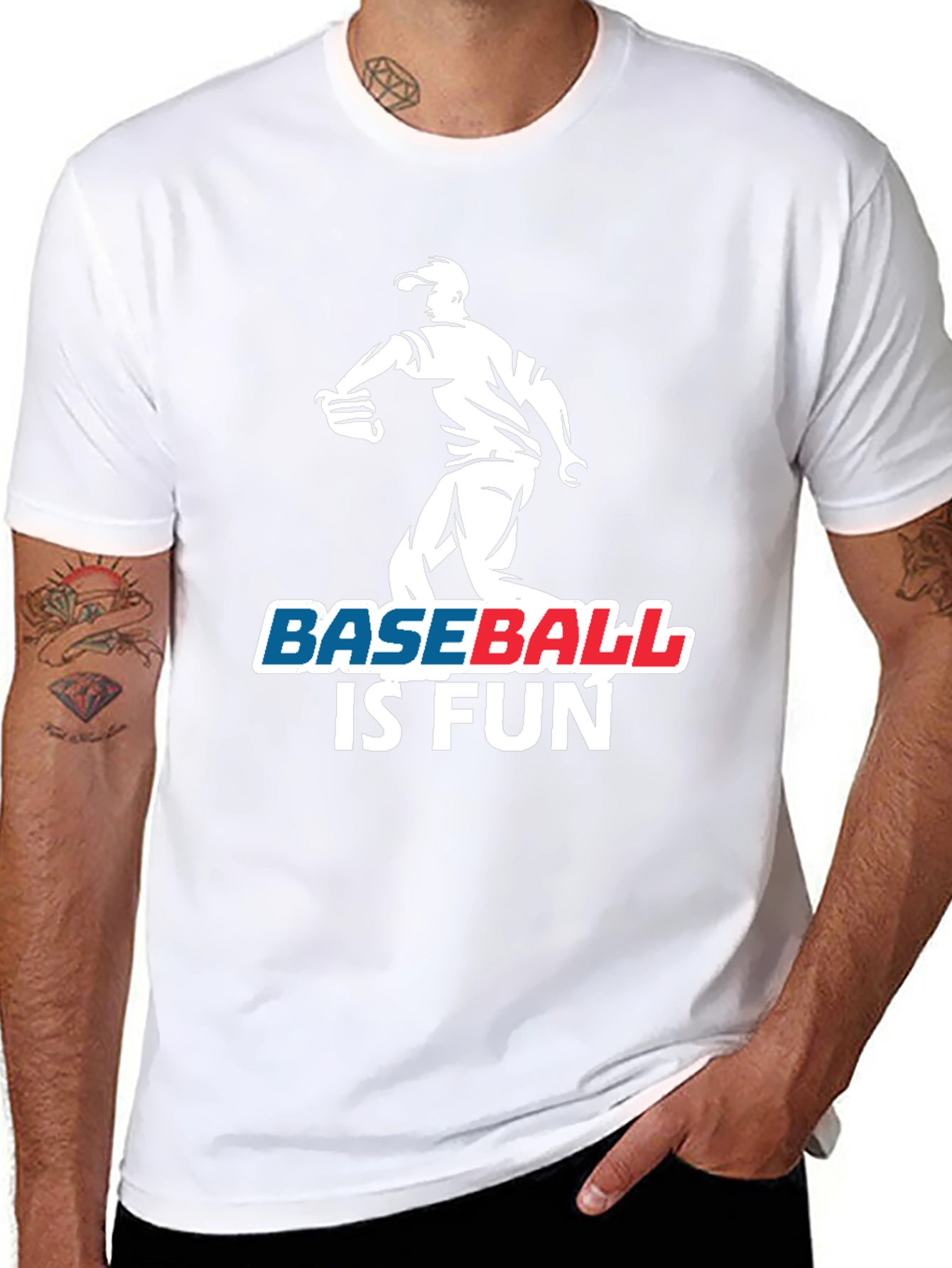 Baseball Is Fun Black Graphic T-Shirt