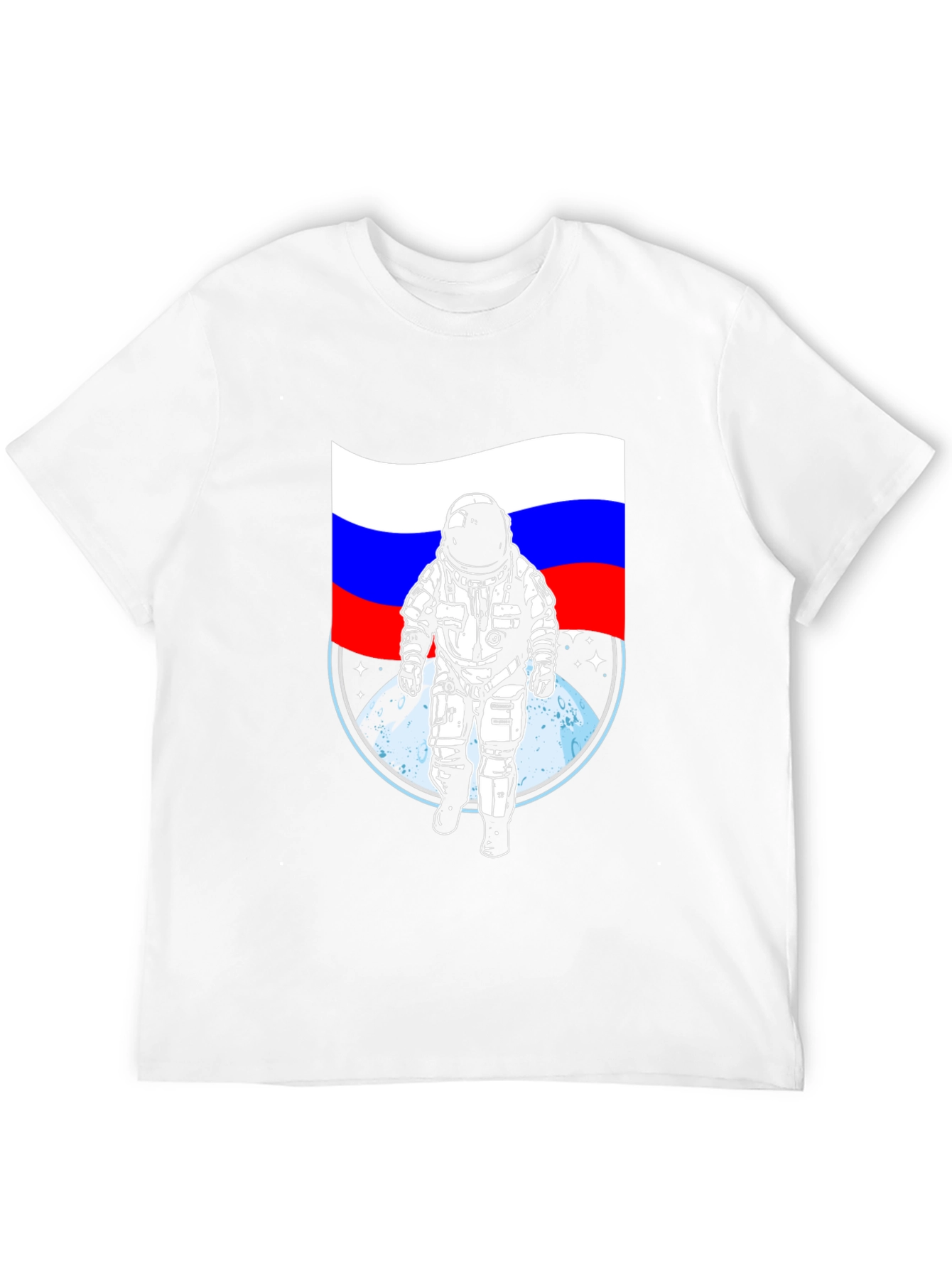 Russian Flag Astronaut T-Shirt - Space Adventure Tee