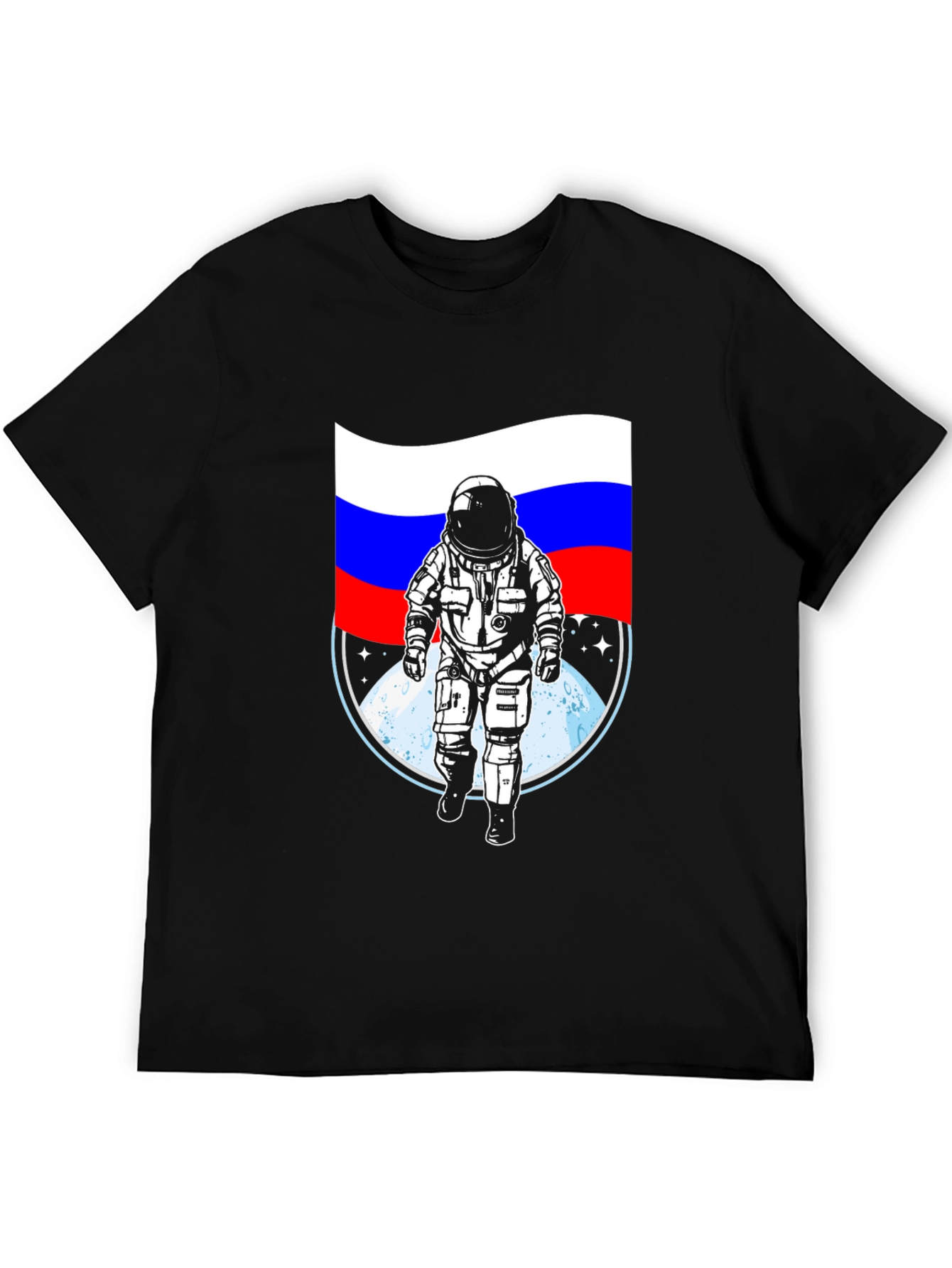 Russian Flag Astronaut T-Shirt - Space Adventure Tee