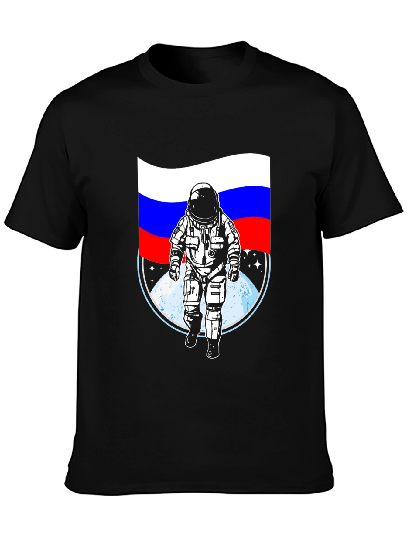 Russian Flag Astronaut T-Shirt - Space Adventure Tee