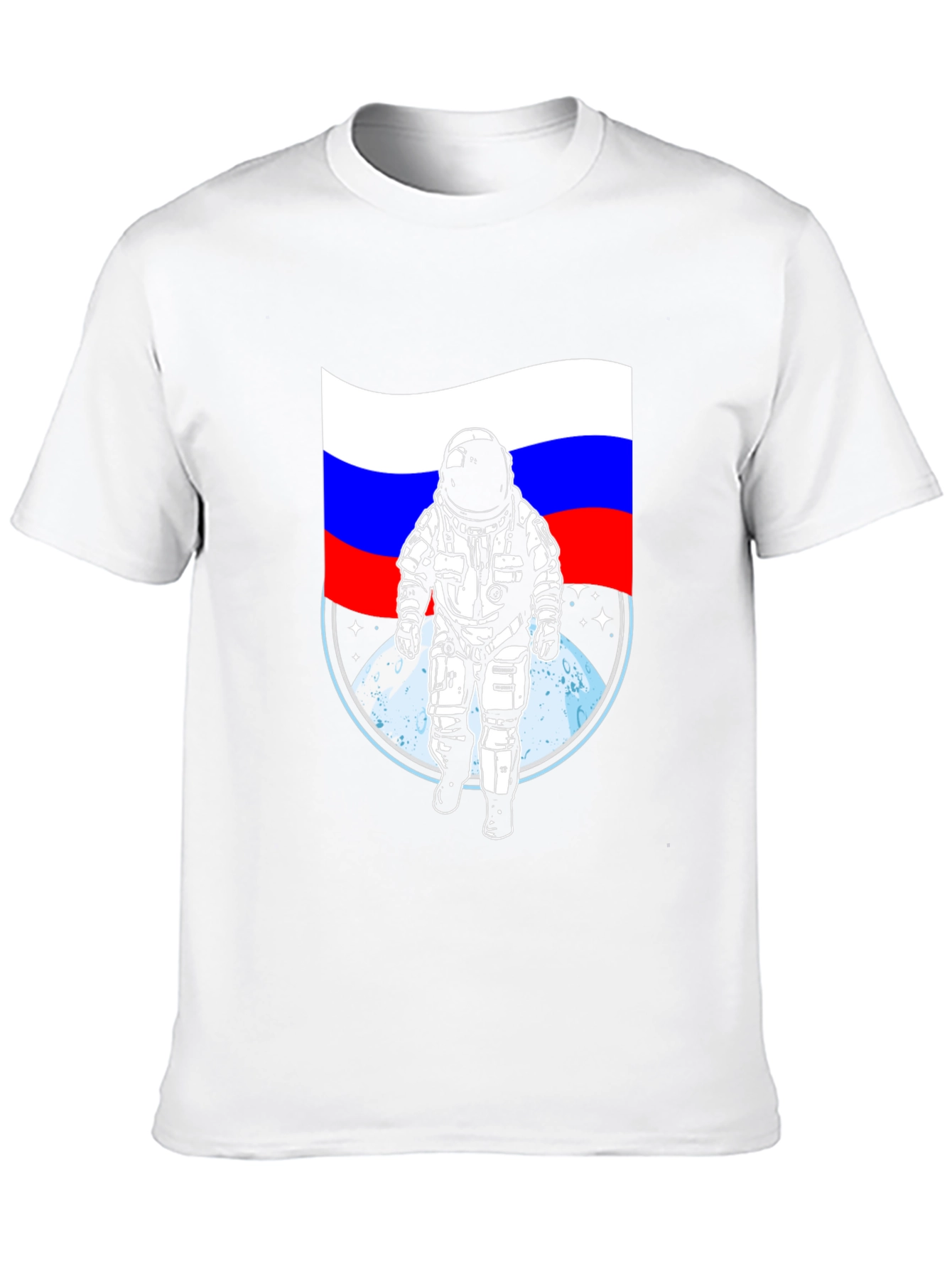 Russian Flag Astronaut T-Shirt - Space Adventure Tee