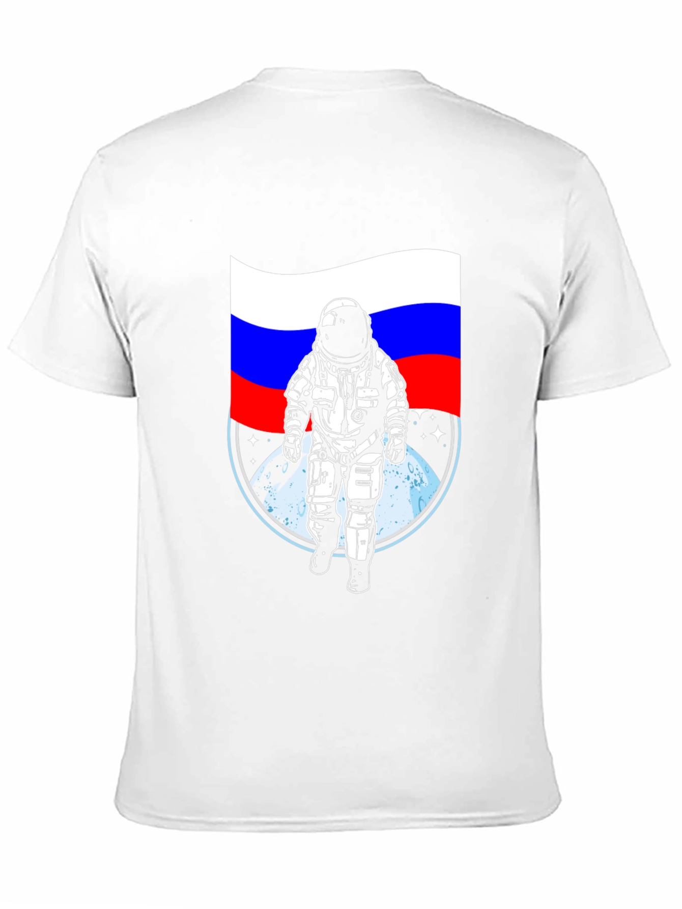 Russian Flag Astronaut T-Shirt - Space Adventure Tee