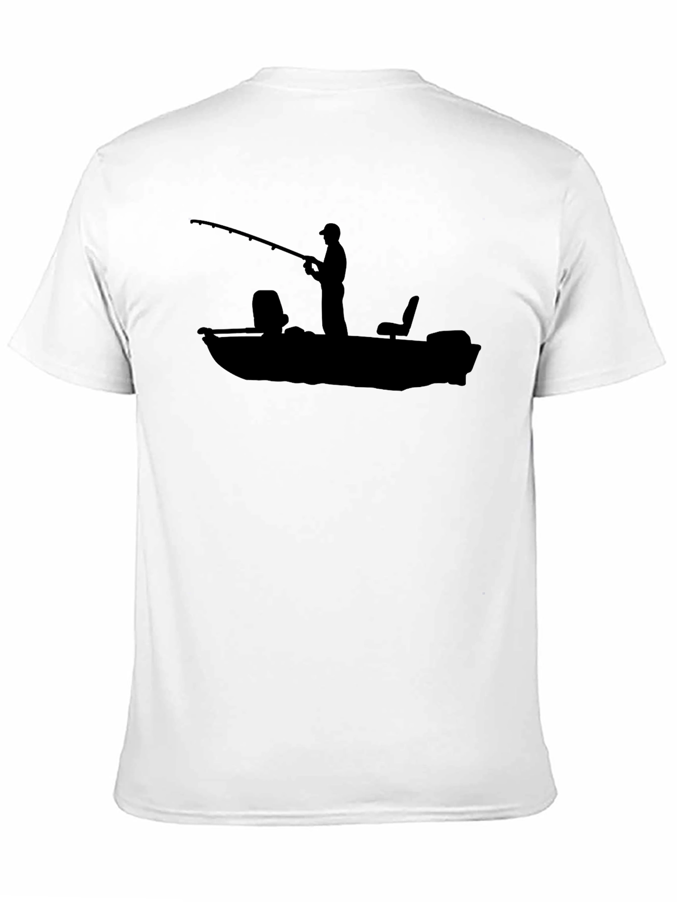 Fishing Boat Graphic Tee - Black Cotton T-Shirt