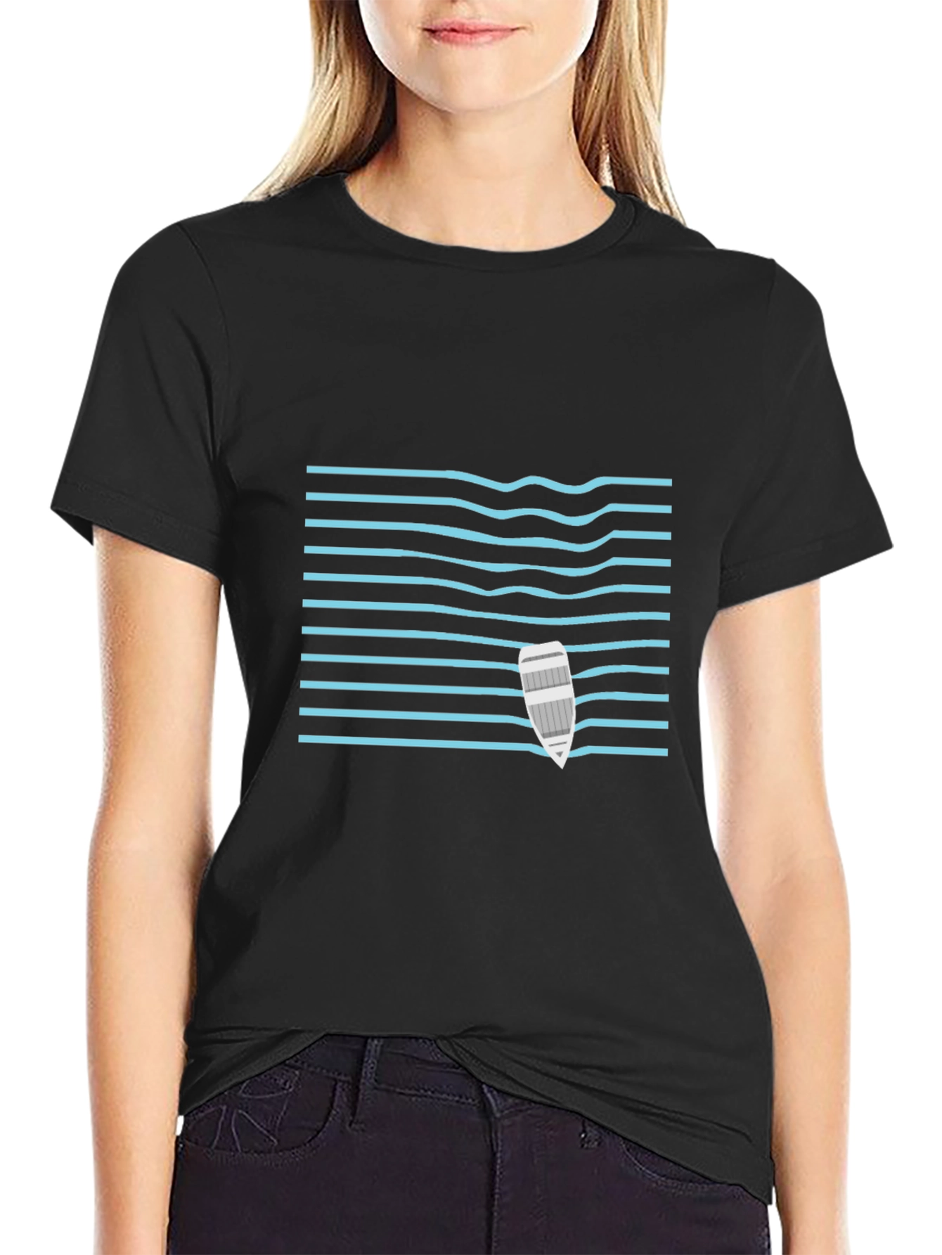 Nautical Wave Tee - Sailboat Design