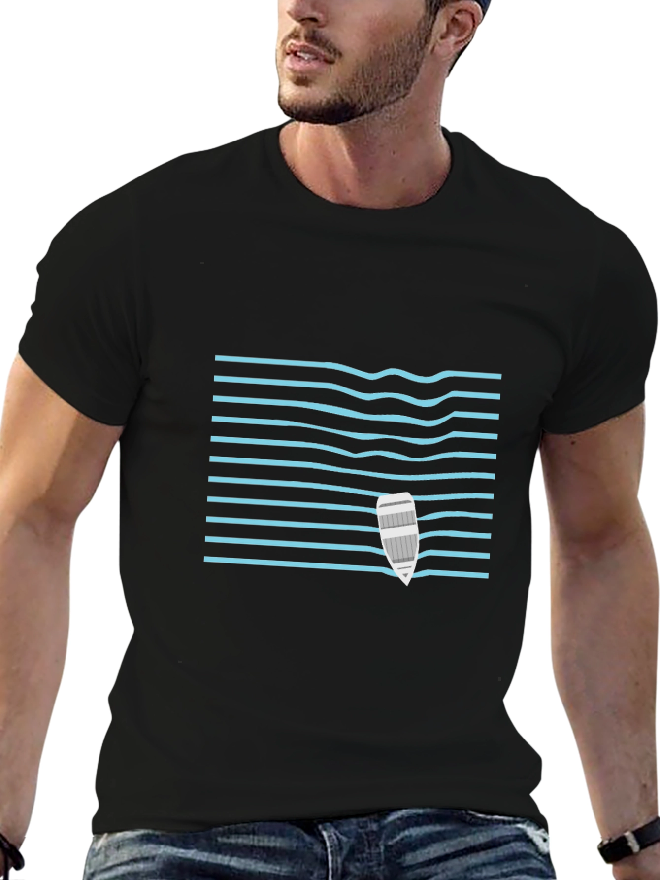Nautical Wave Tee - Sailboat Design