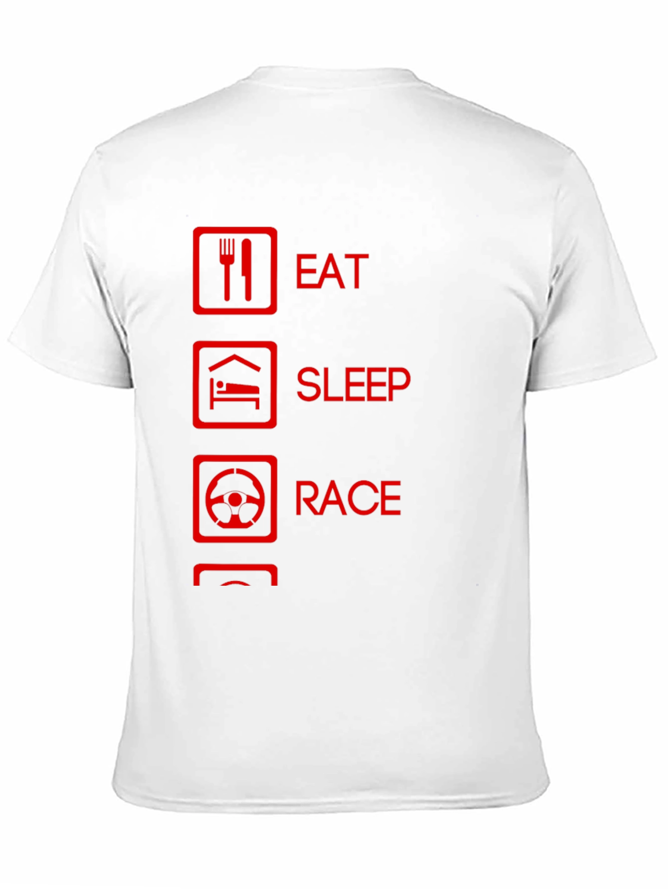 Eat Sleep Race Graphic Tee - Black Cotton T-Shirt