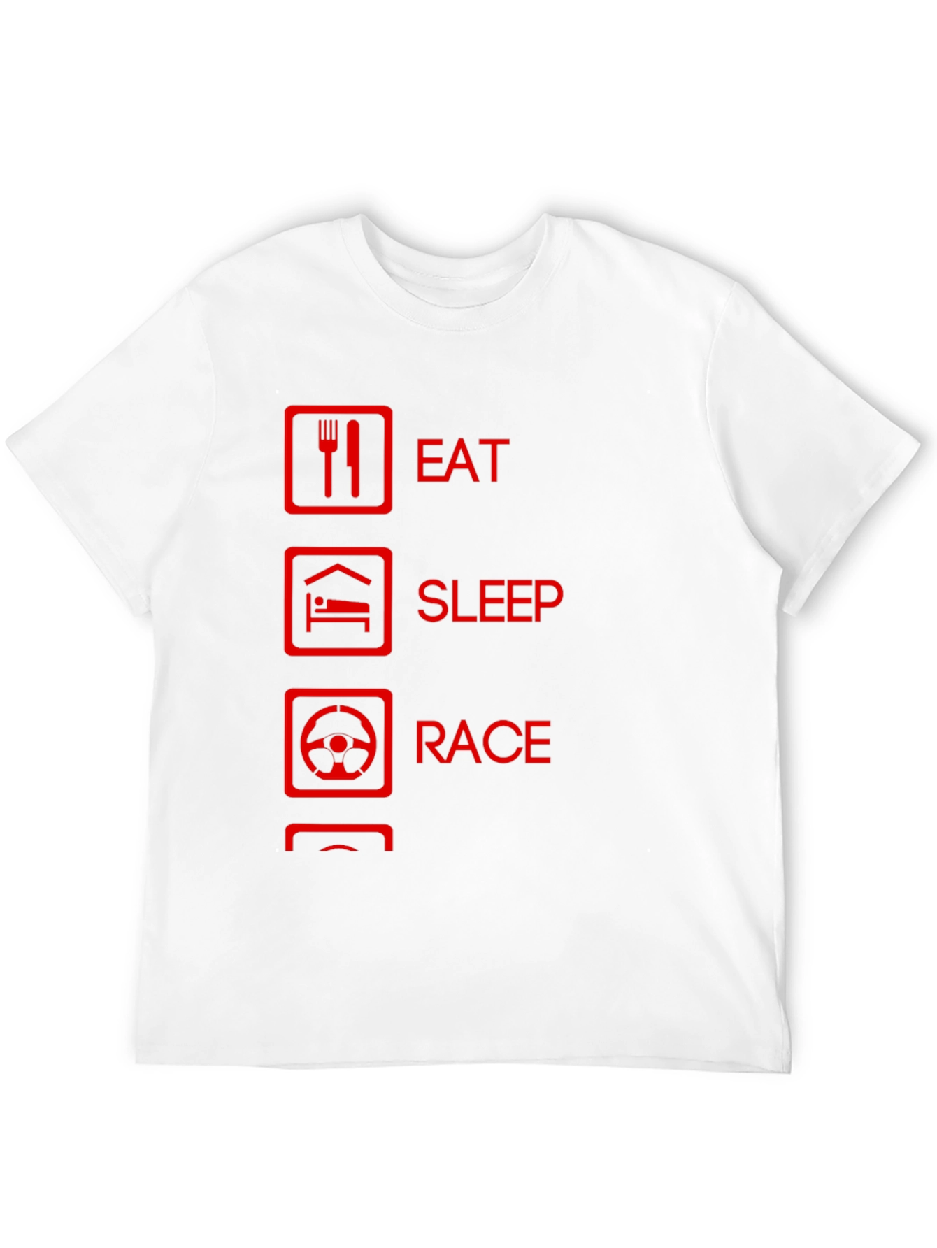 Eat Sleep Race Graphic Tee - Black Cotton T-Shirt