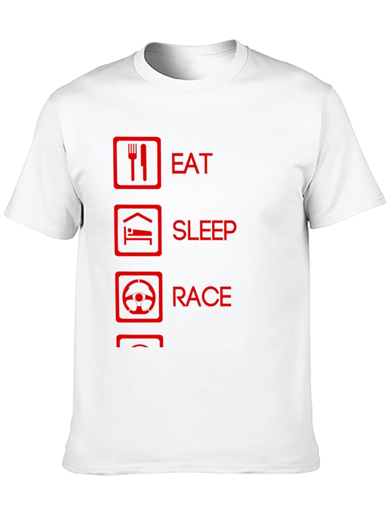 Eat Sleep Race Graphic Tee - Black Cotton T-Shirt