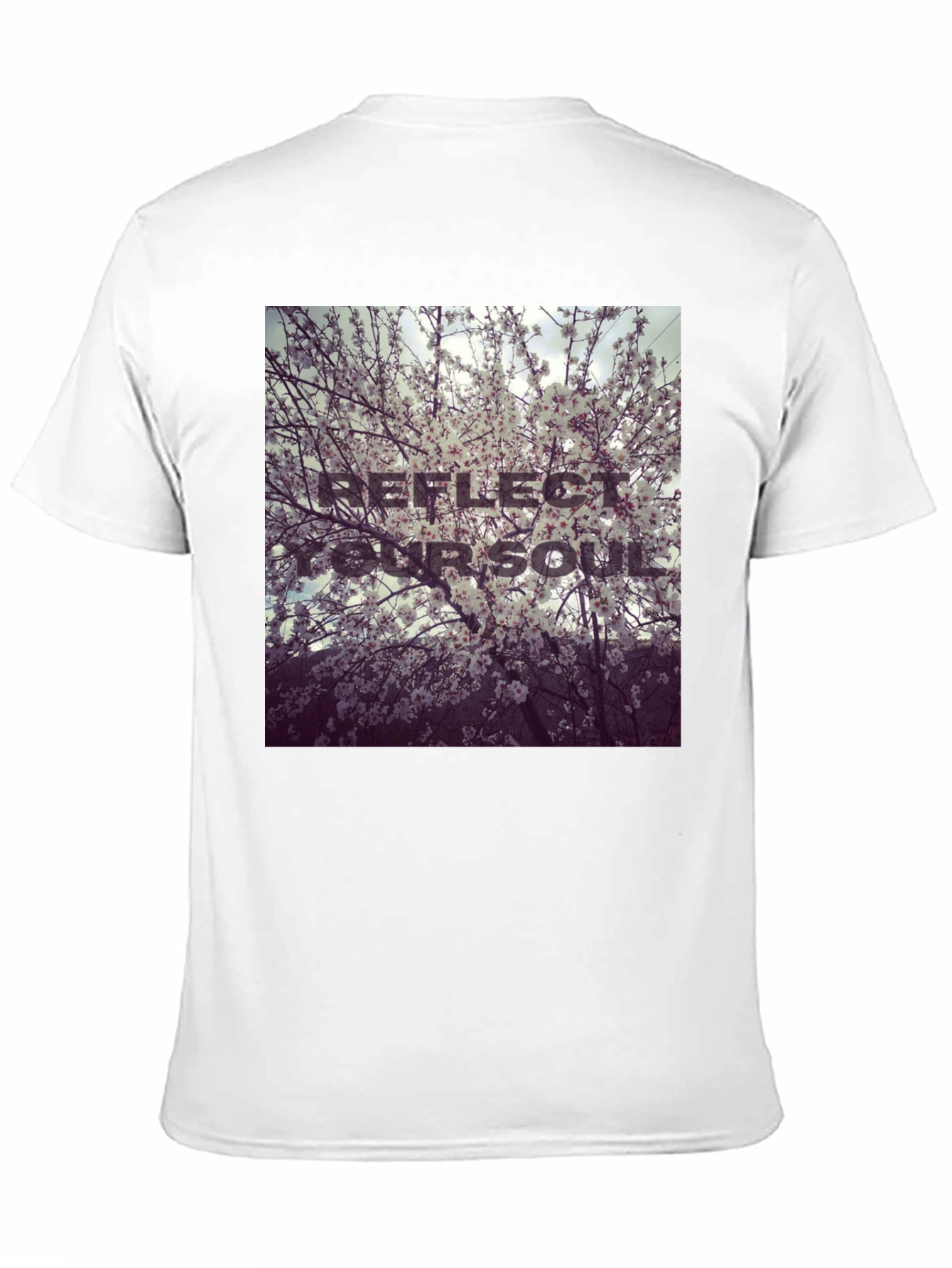 Reflect Your Soul Black T-Shirt Blossom Design