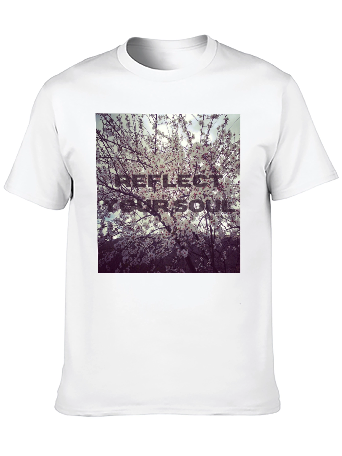 Reflect Your Soul Black T-Shirt Blossom Design