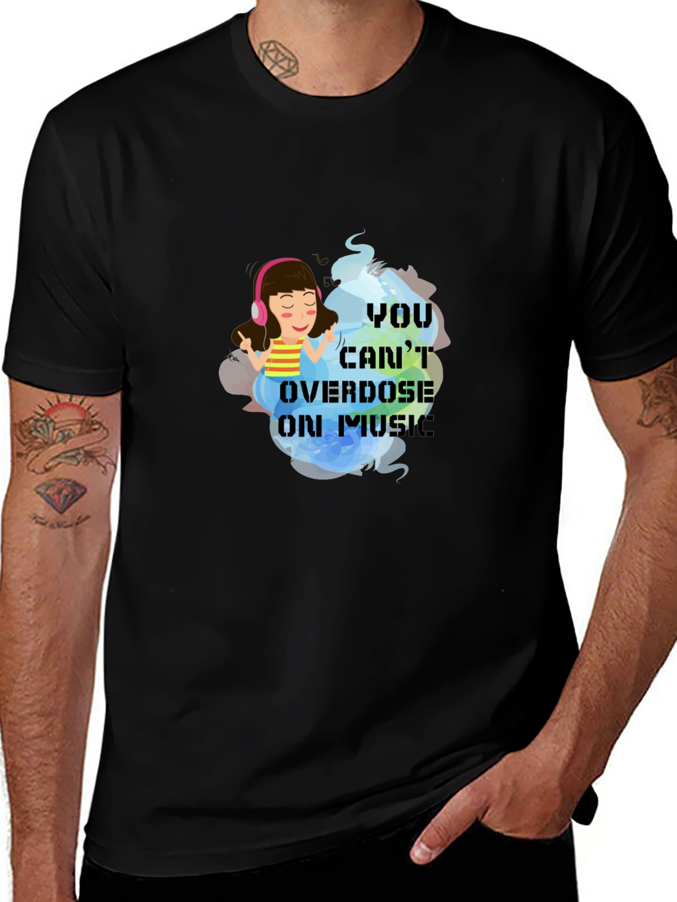 Music Lover Tee - Cant Overdose on Music!