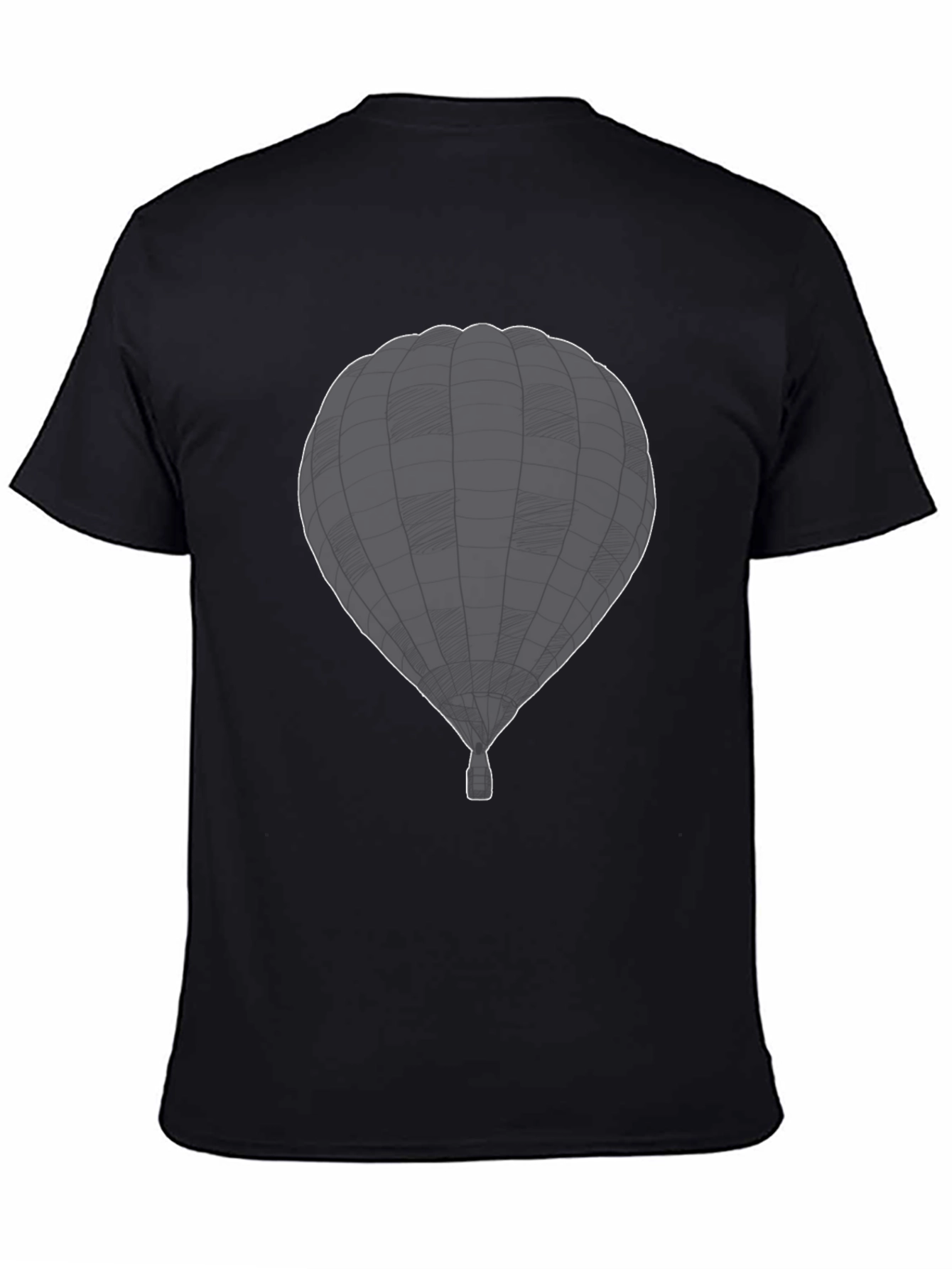 Mens Black Hot Air Balloon Graphic Tee