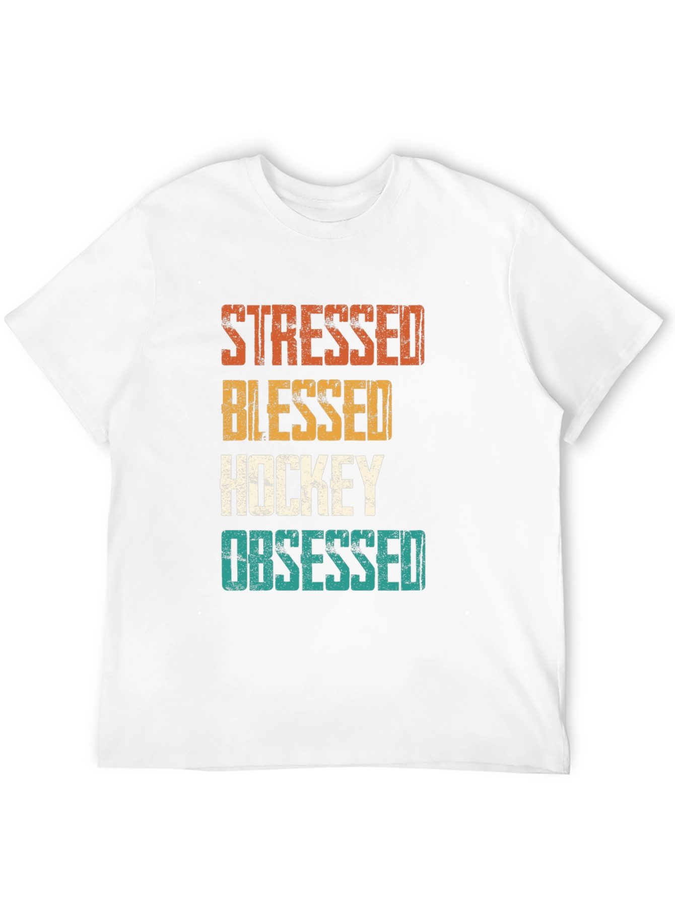 Stressed Blessed Hockey Obsessed Graphic Tee