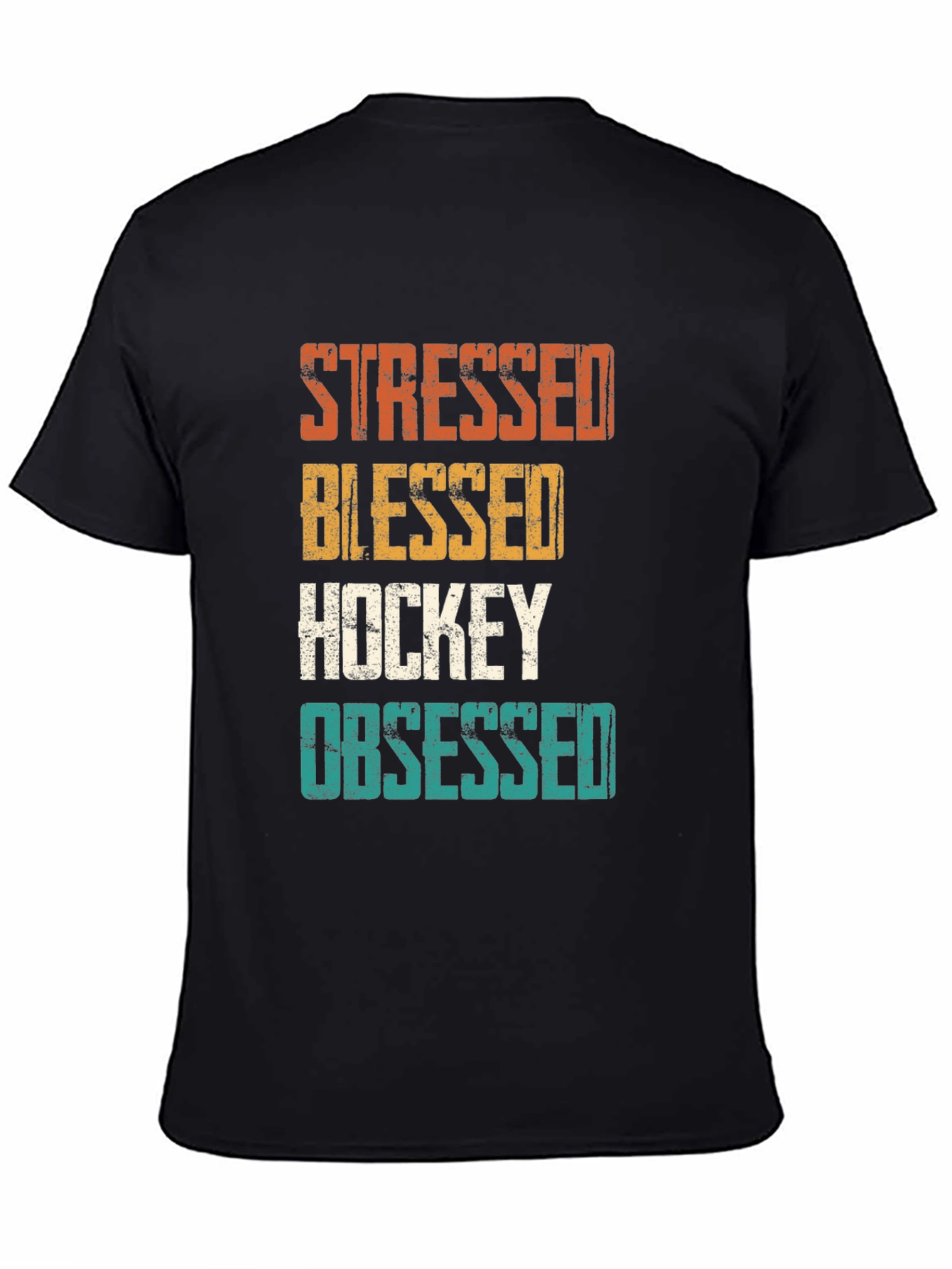 Stressed Blessed Hockey Obsessed Graphic Tee