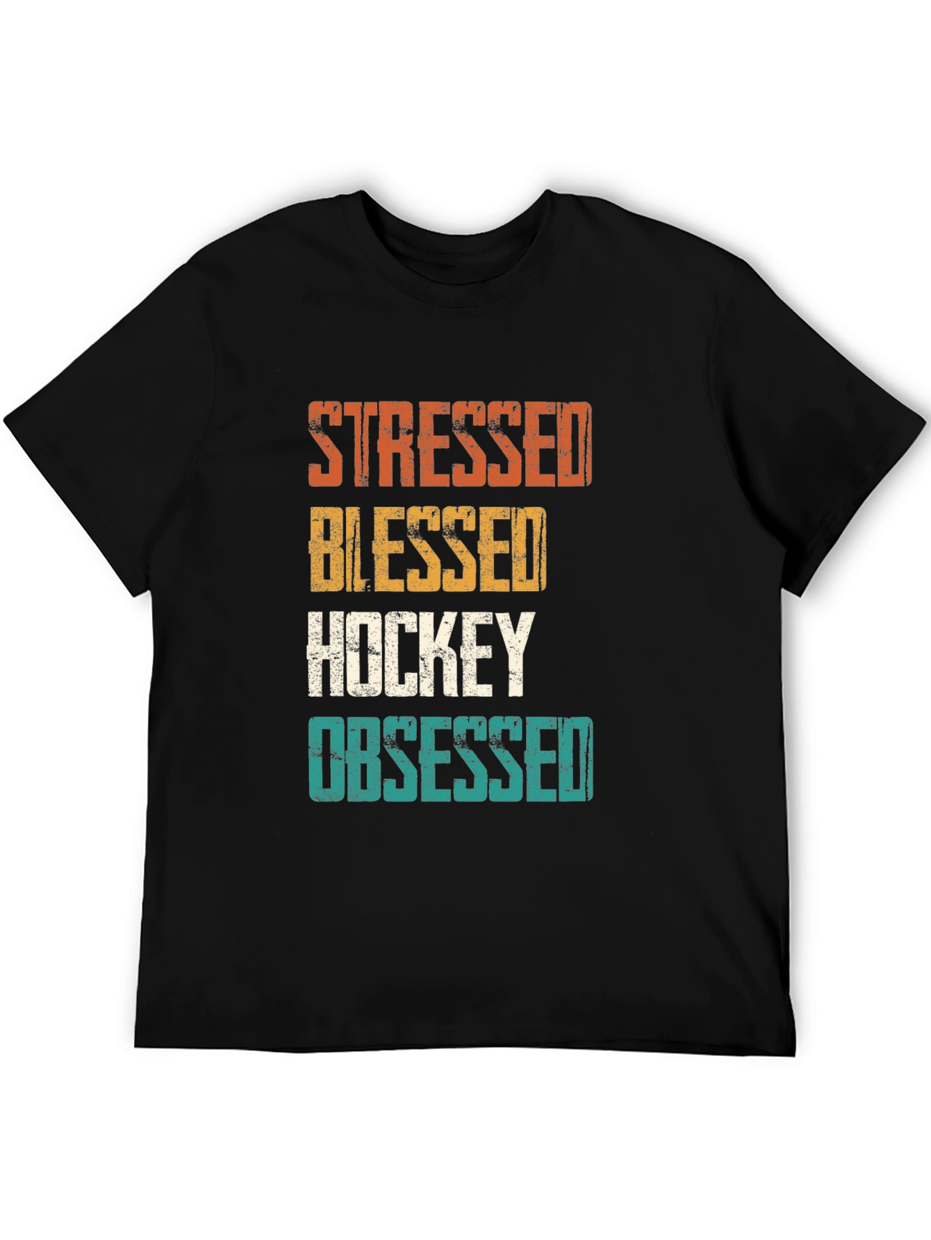 Stressed Blessed Hockey Obsessed Graphic Tee