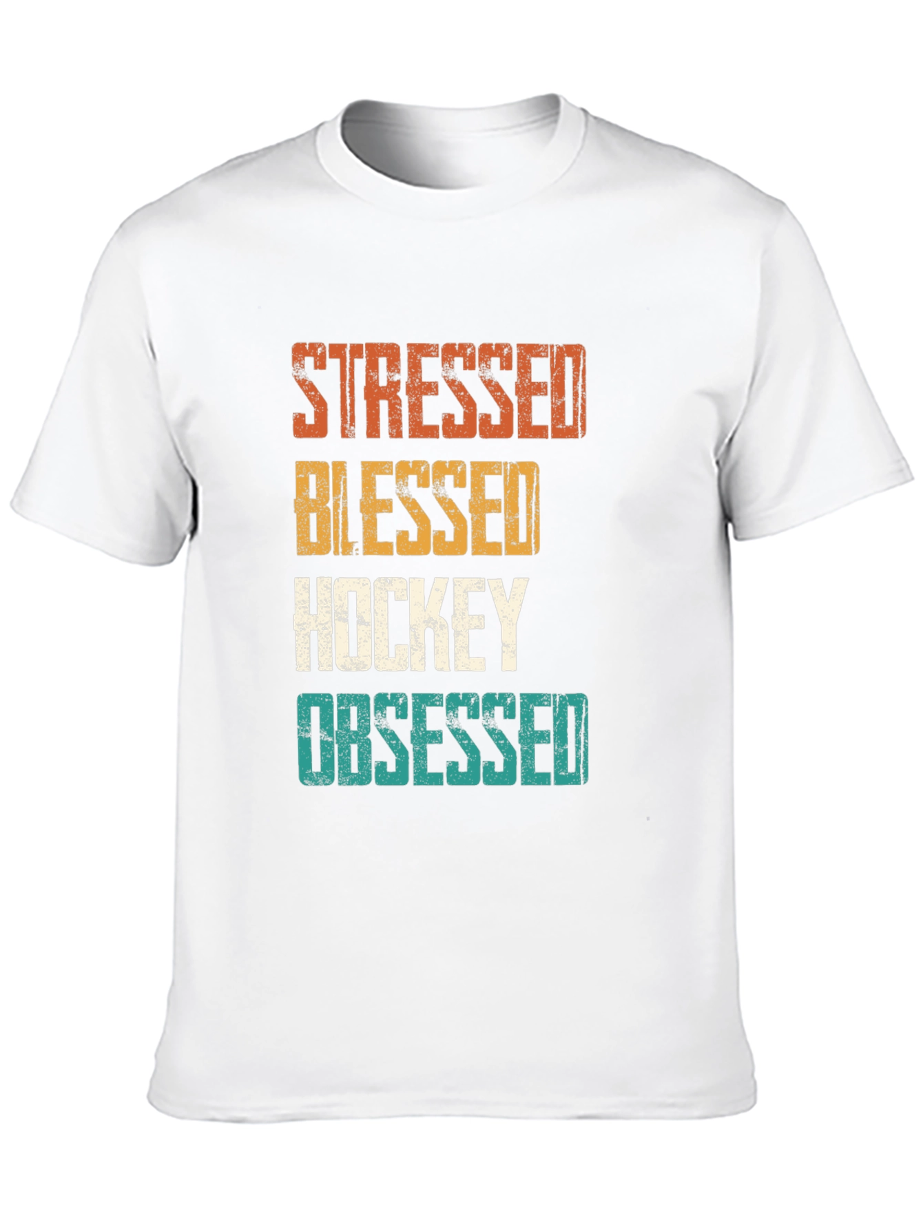 Stressed Blessed Hockey Obsessed Graphic Tee