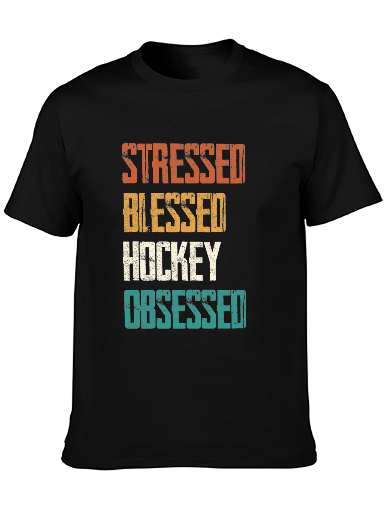 Stressed Blessed Hockey Obsessed Graphic Tee
