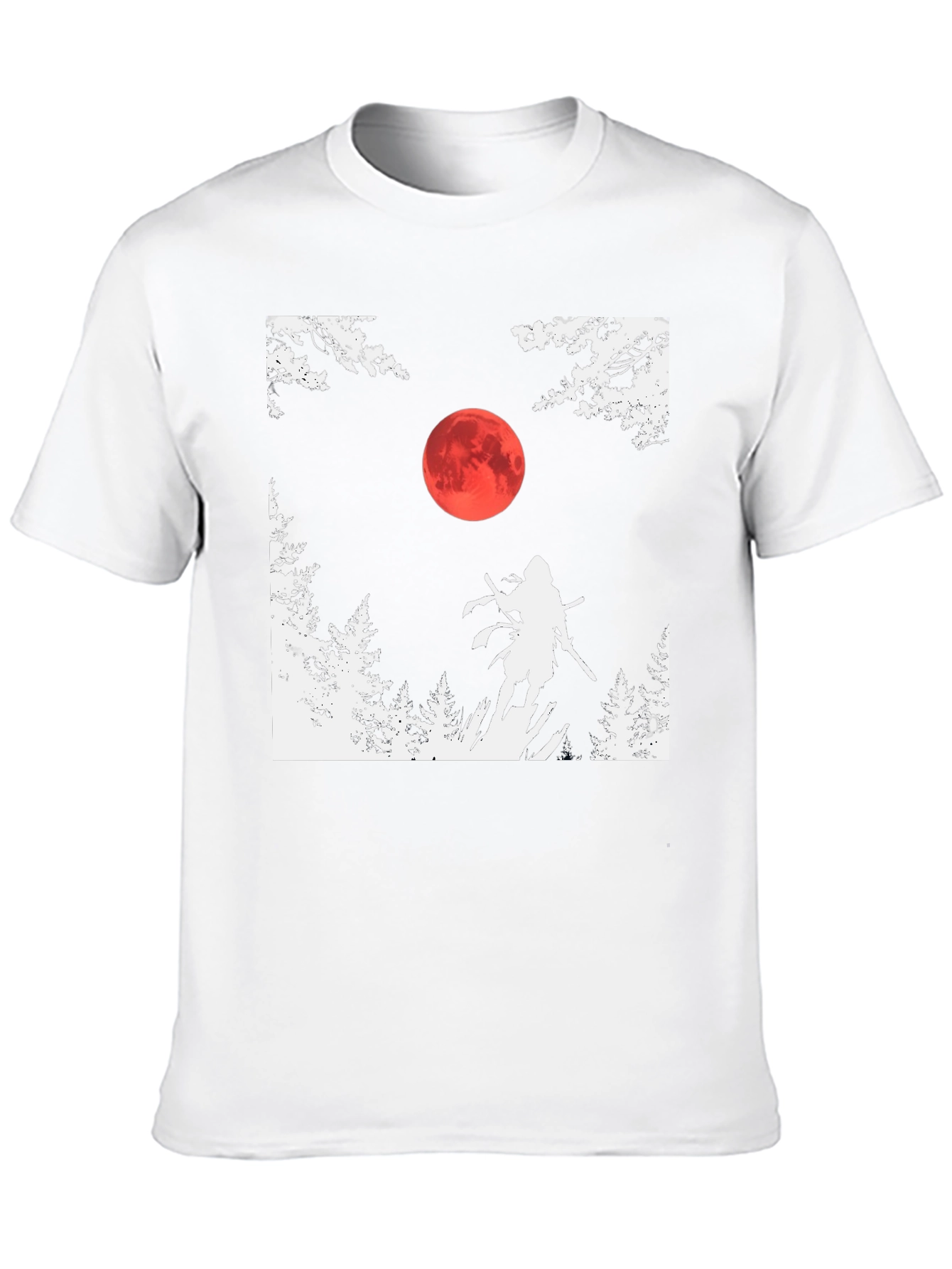 Samurai Moon Graphic Tee - Black