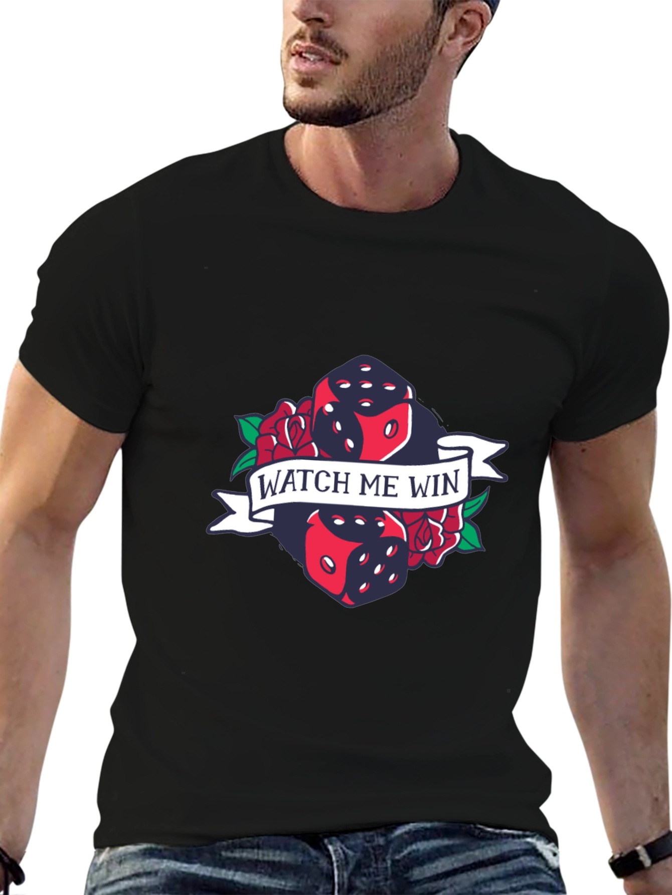 Watch Me Win Dice Graphic T-Shirt - Lucky Tee