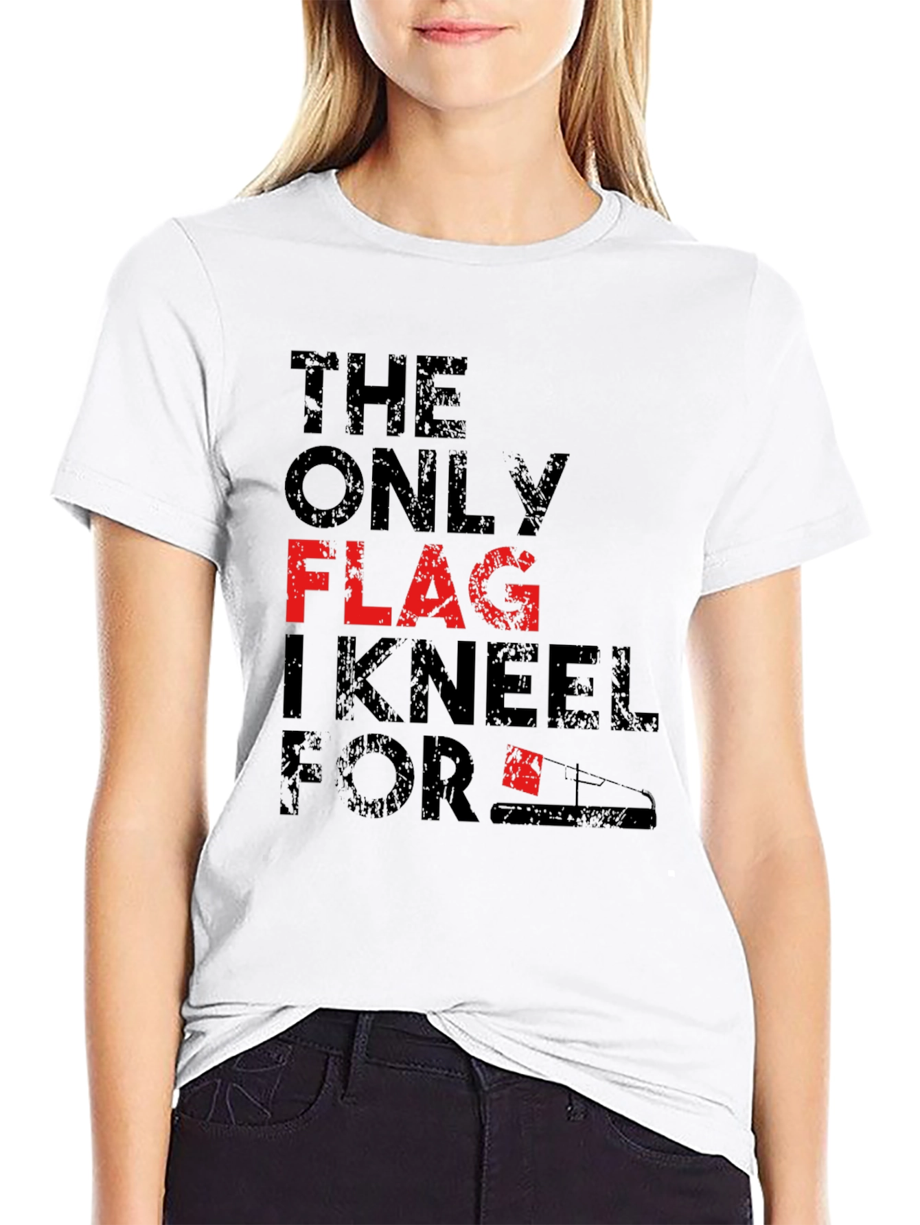 The Only Flag I Kneel For Lineman T-Shirt