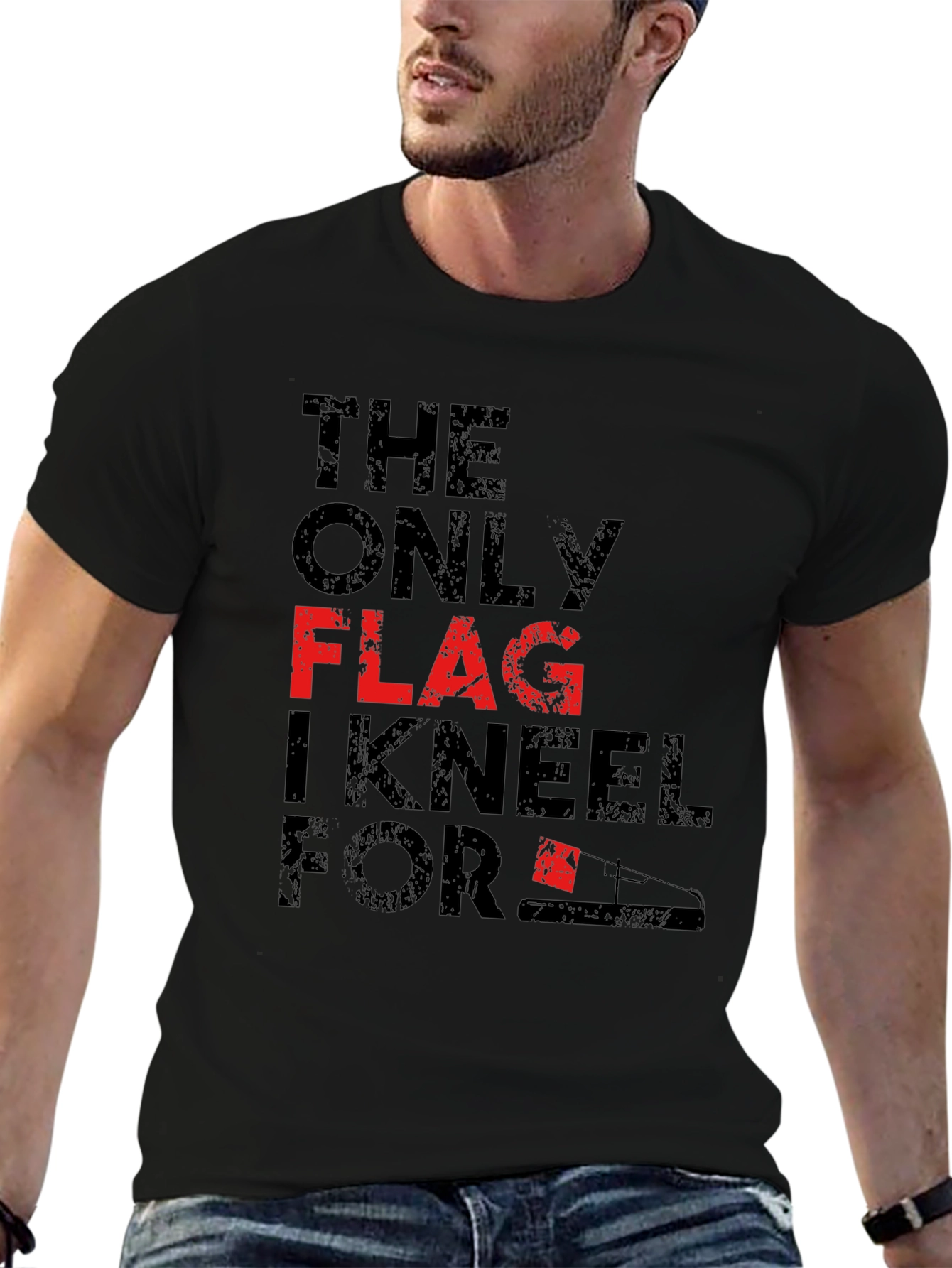 The Only Flag I Kneel For Lineman T-Shirt