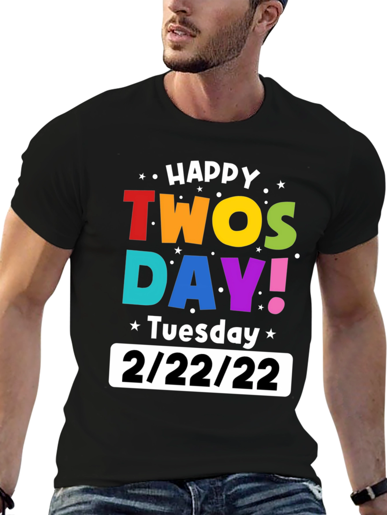 Happy Twosday 2/22/22 Black Graphic T-Shirt
