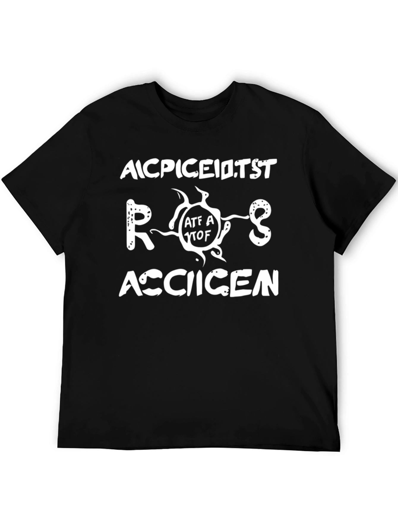 Funny AICPICEIDTST ROOS ACCIICEN Black Graphic T-Shirt