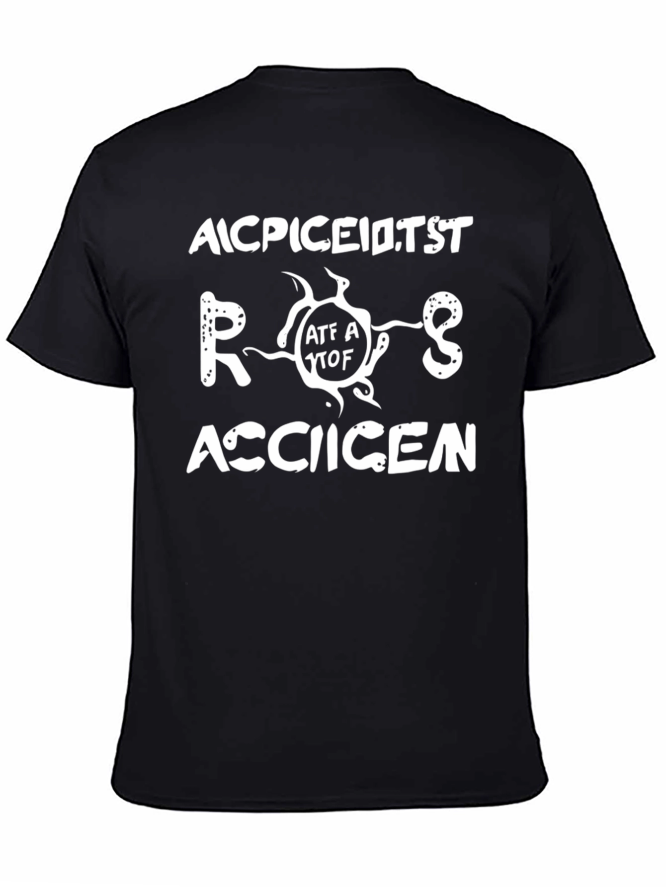 Funny AICPICEIDTST ROOS ACCIICEN Black Graphic T-Shirt
