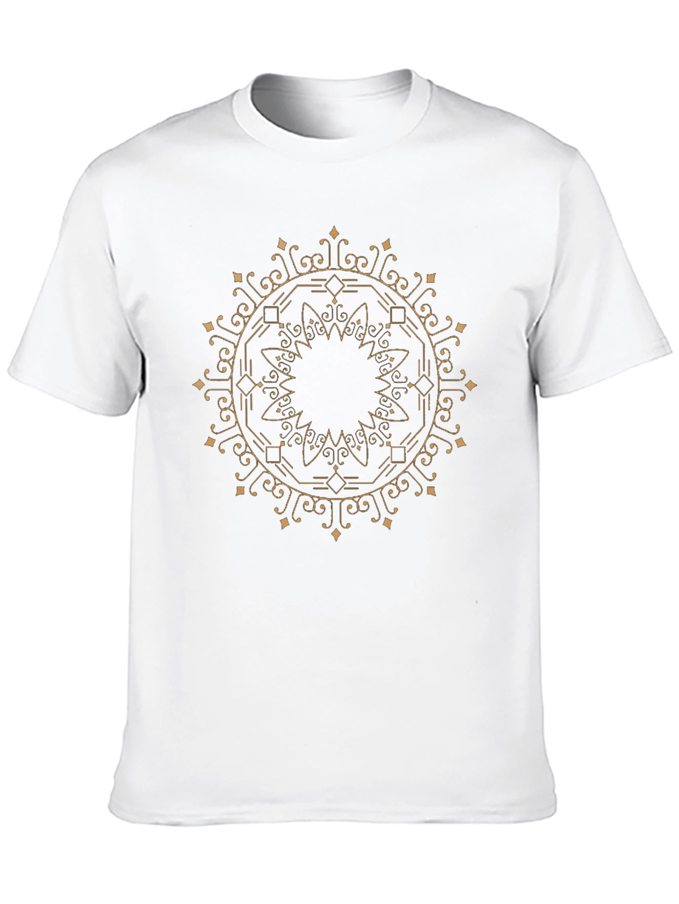 Stylish Black Tee with Geometric Mandala Design
