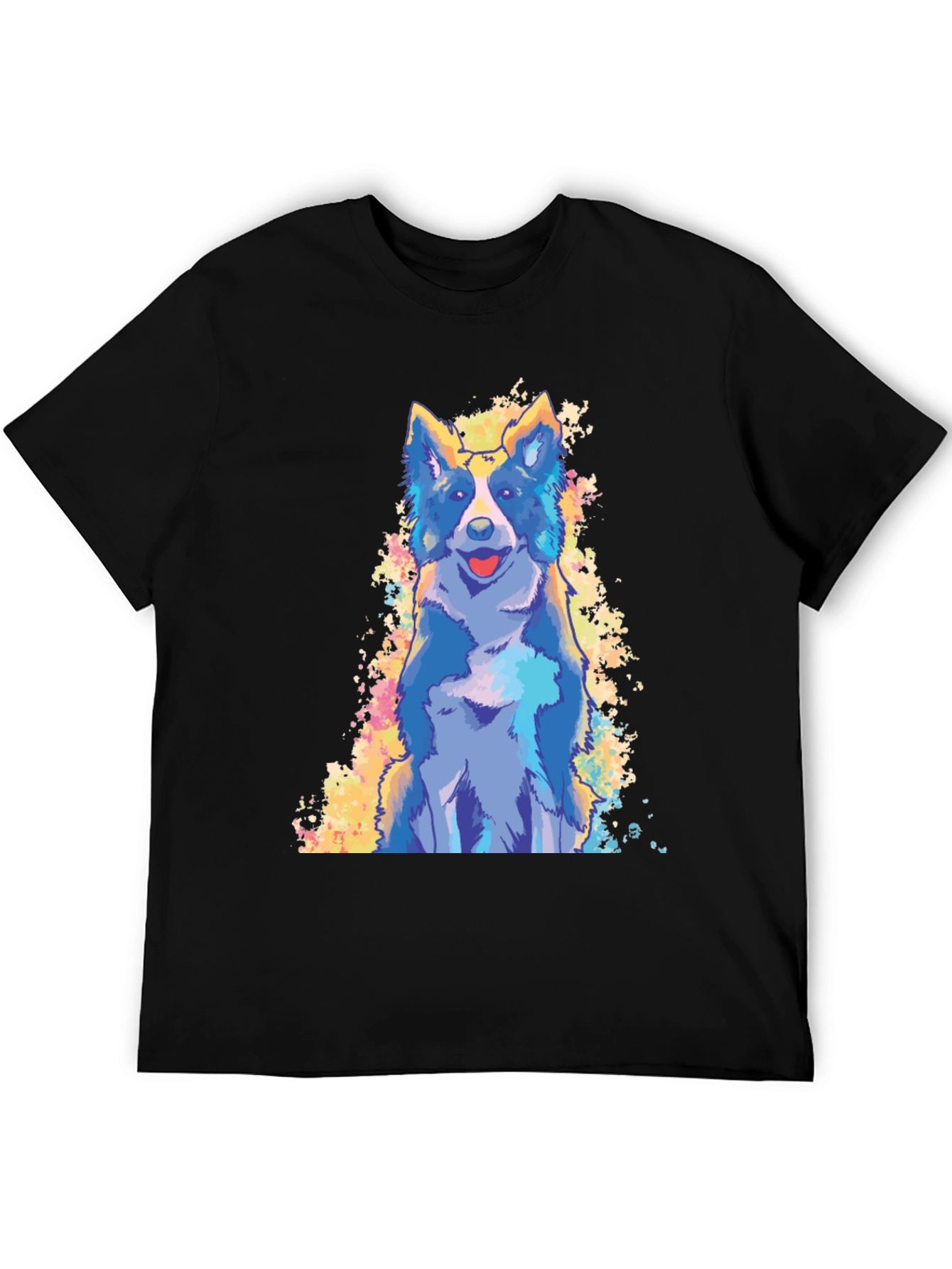 Cool Dog Graphic Print Black T-Shirt