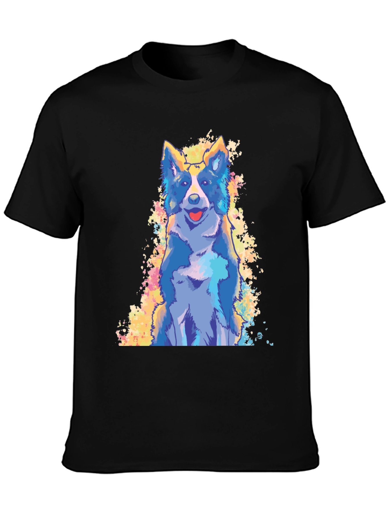 Cool Dog Graphic Print Black T-Shirt