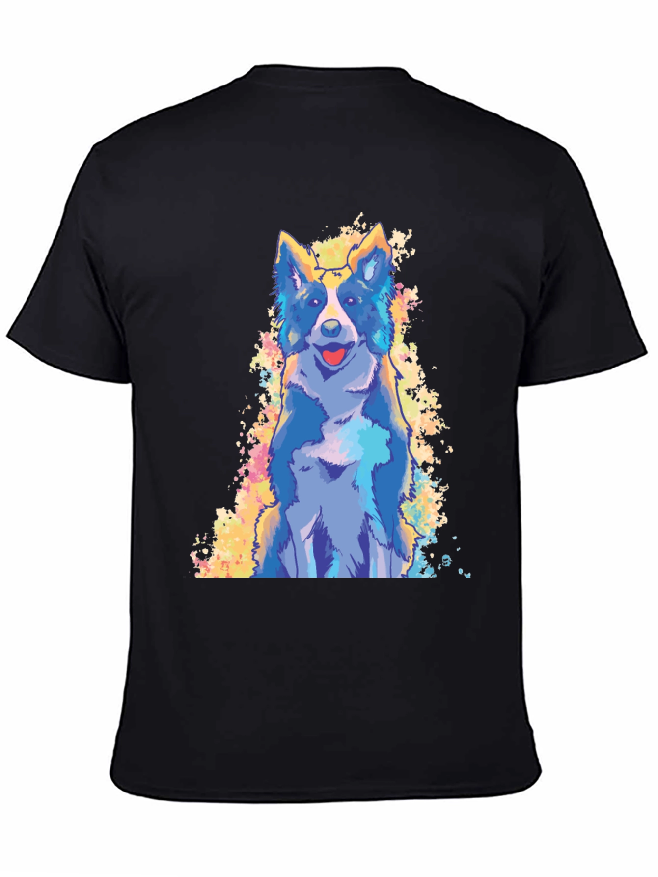 Cool Dog Graphic Print Black T-Shirt