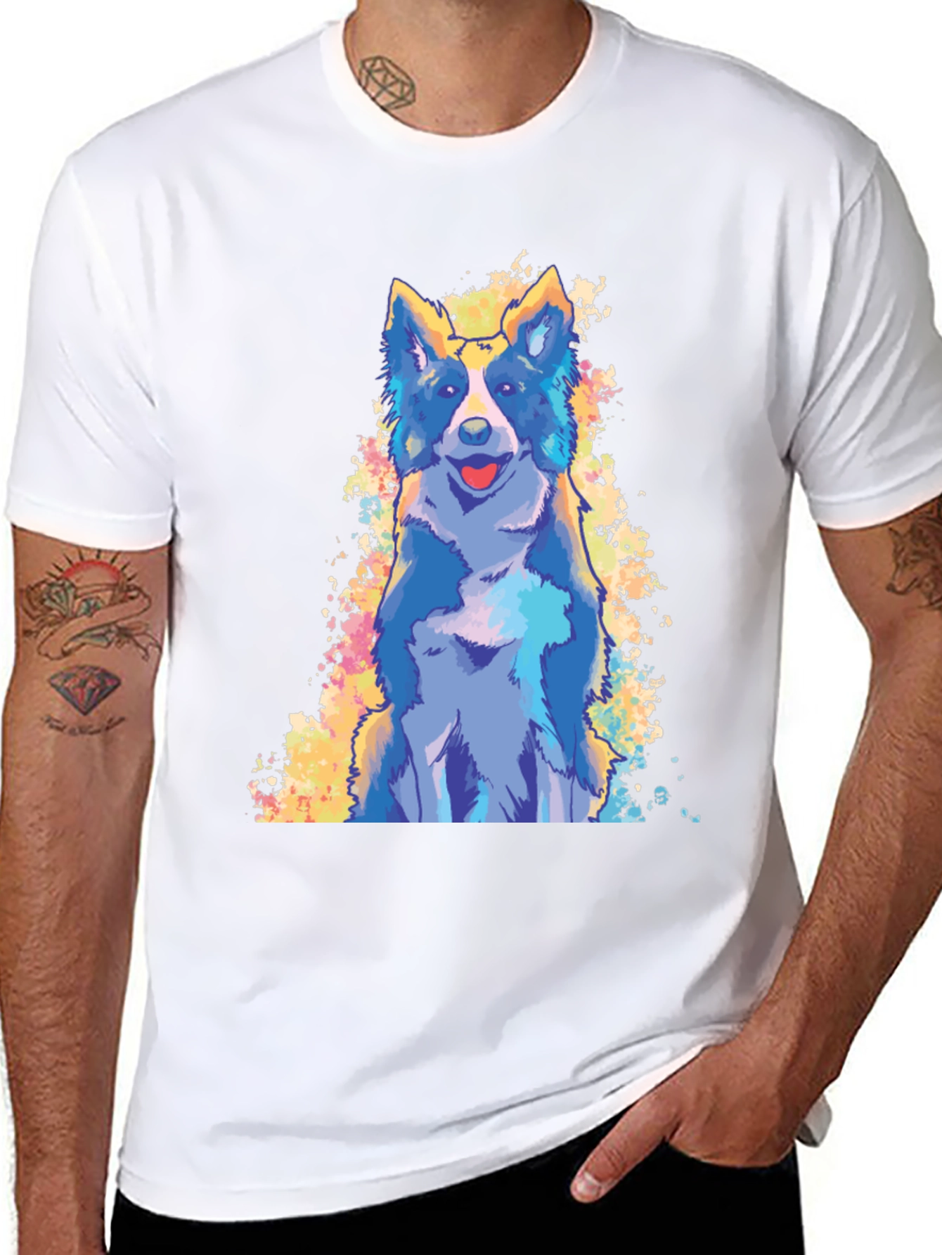 Cool Dog Graphic Print Black T-Shirt